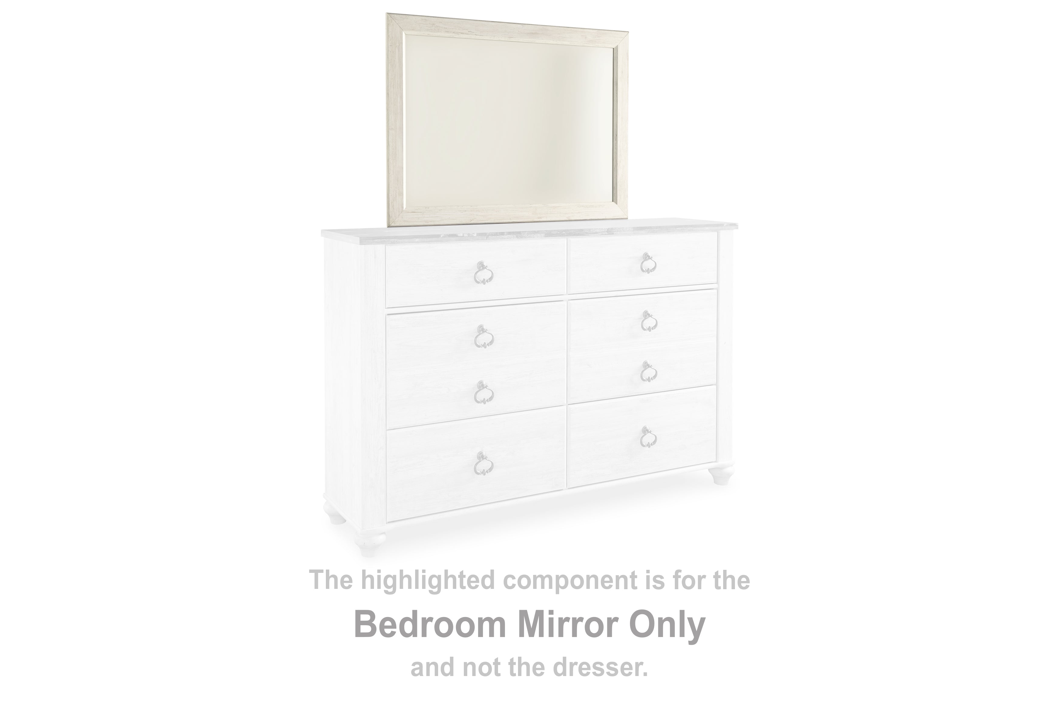 Warmstead Furniture - Ashley Furniture - Willowton Bedroom - Bedroom Mirror / Whitewash - B267-36