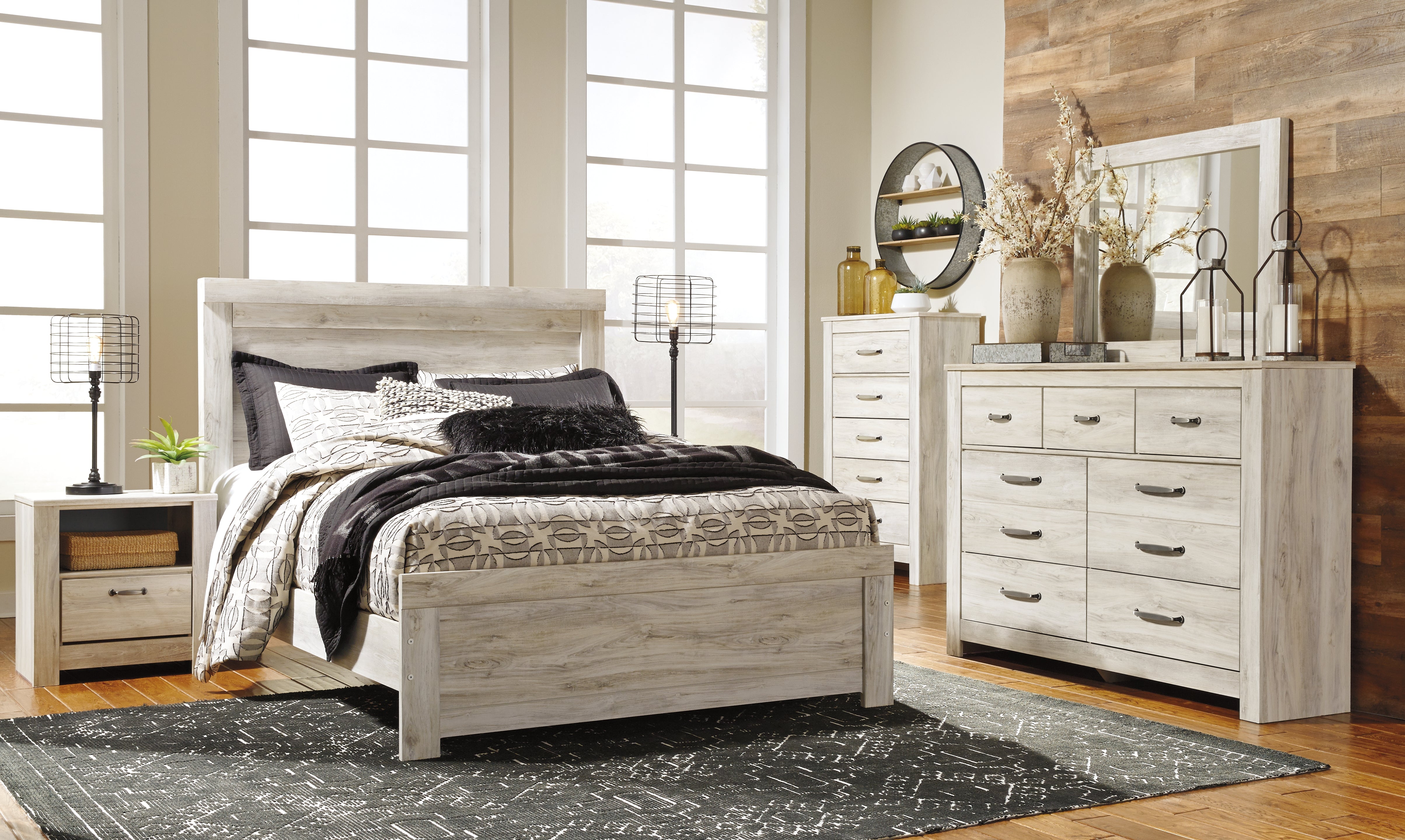 Warmstead Furniture - Ashley Furniture - Bellaby Bedroom - Queen Panel Bed / Whitewash - B331B2