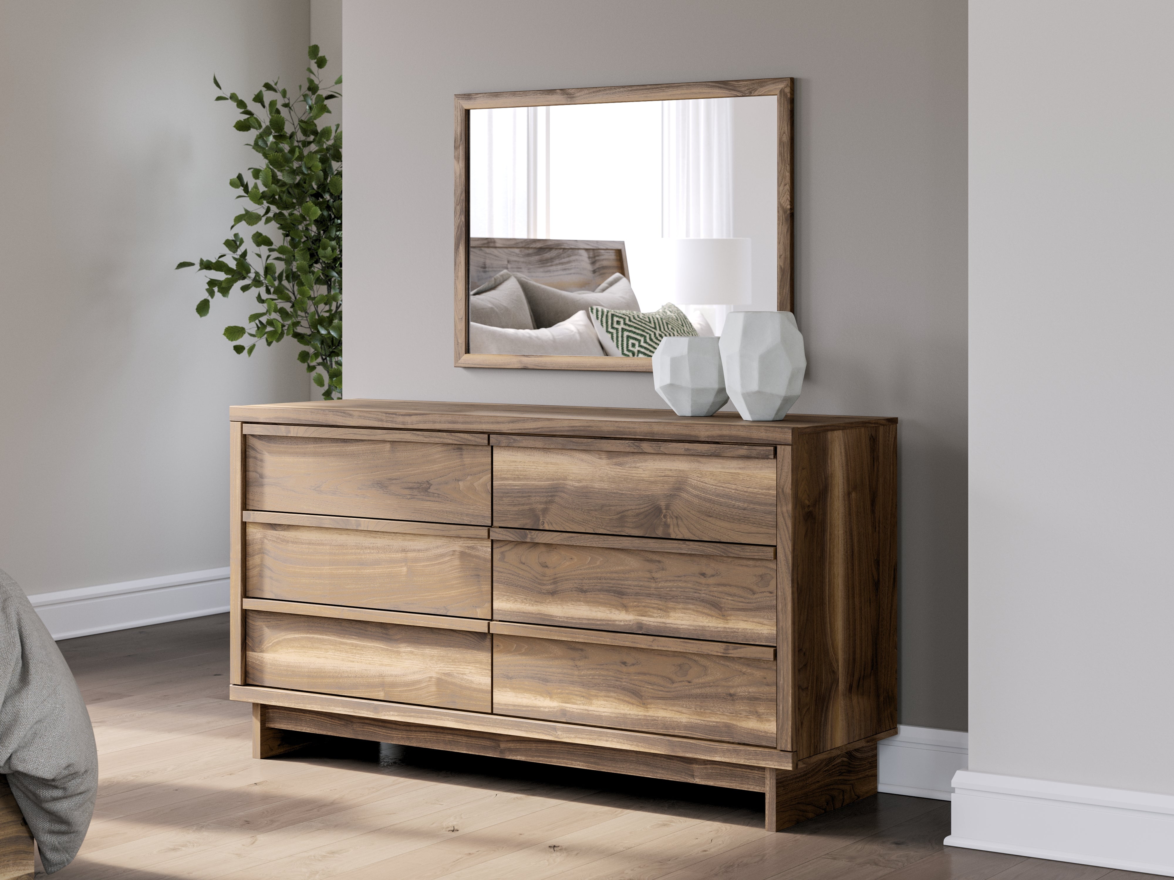 Warmstead Furniture - Ashley Furniture - Chirason Bedroom - Dresser and Mirror / Brown - PCB3367B1