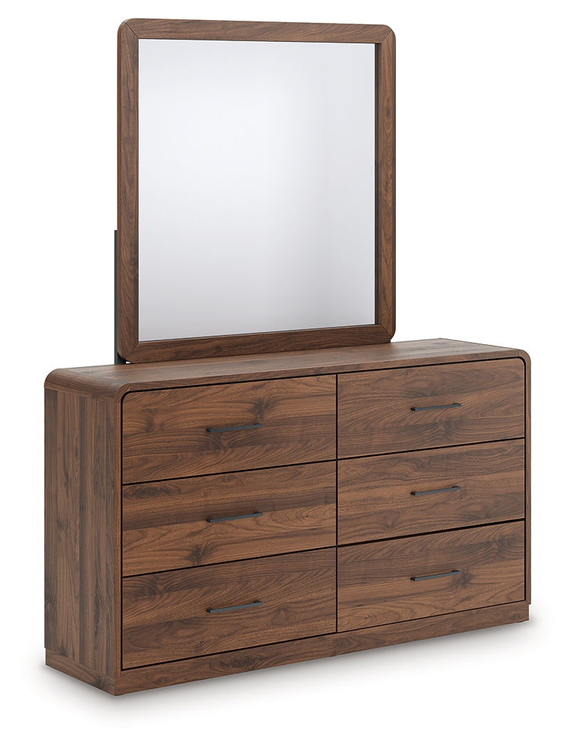 Warmstead Furniture - Ashley Furniture - Fortlorn Bedroom - Dresser and Mirror / Walnut Brown - PCB386B1