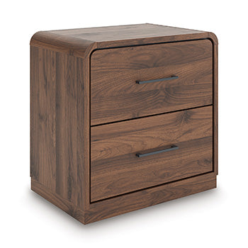 Warmstead Furniture - Ashley Furniture - Fortlorn Bedroom - Two Drawer Night Stand / Walnut Brown - PCB386-92