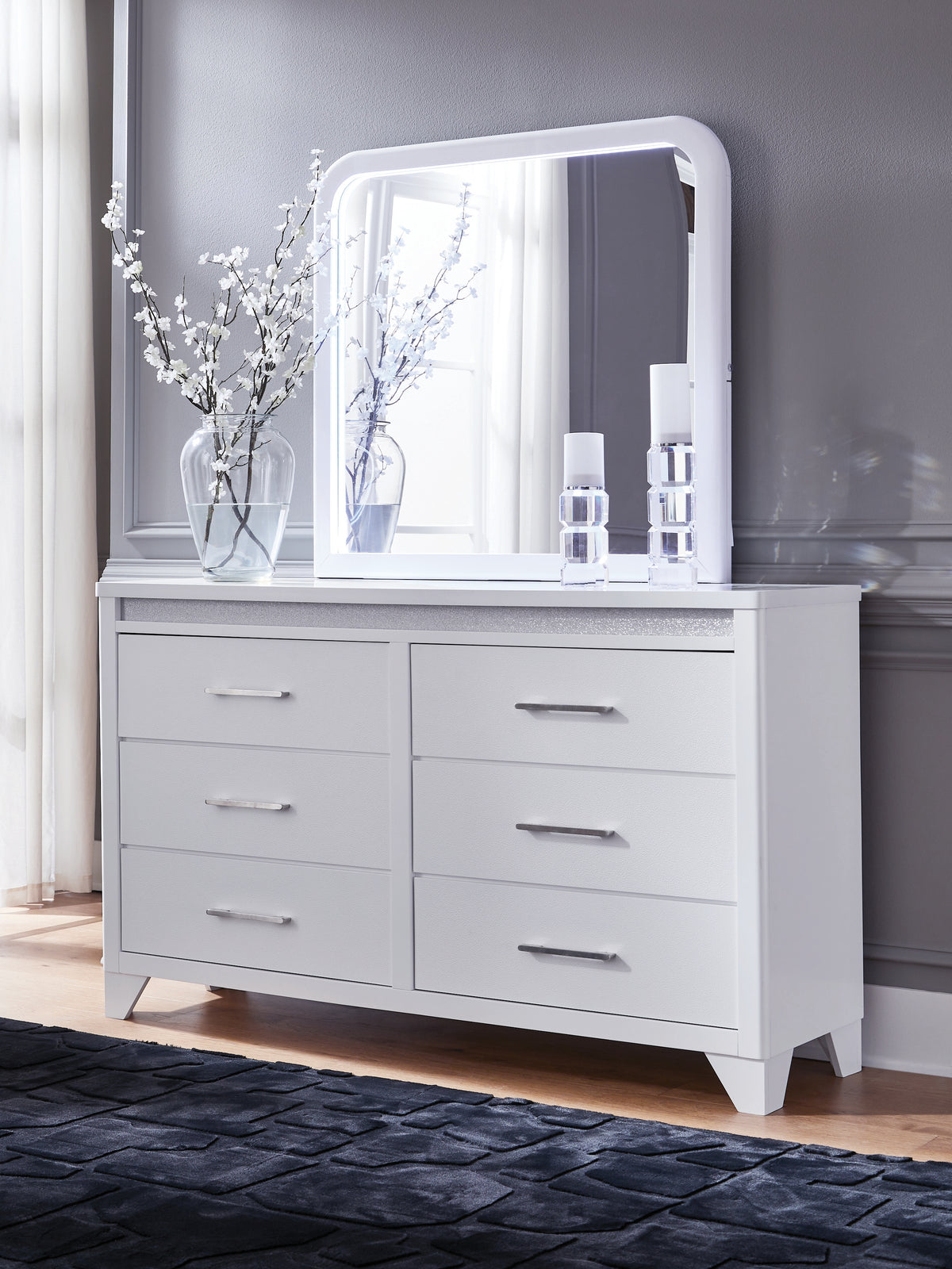 Warmstead Furniture - Ashley Furniture - Jarlee Bedroom - King Upholstered Panel Bed / White - PCB392B4