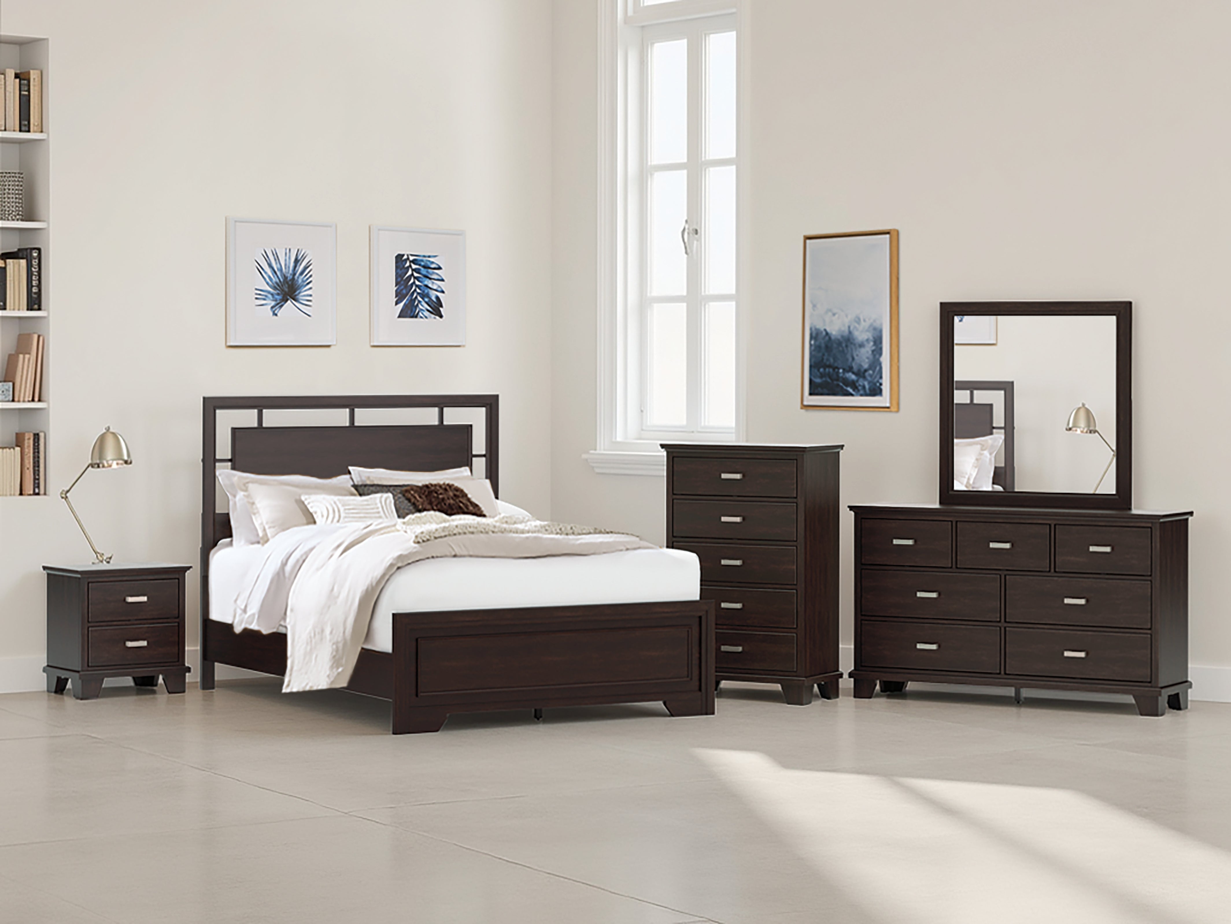Warmstead Furniture - Ashley Furniture - Covetown Bedroom - Queen Panel Bed / Dark Brown - B441B6