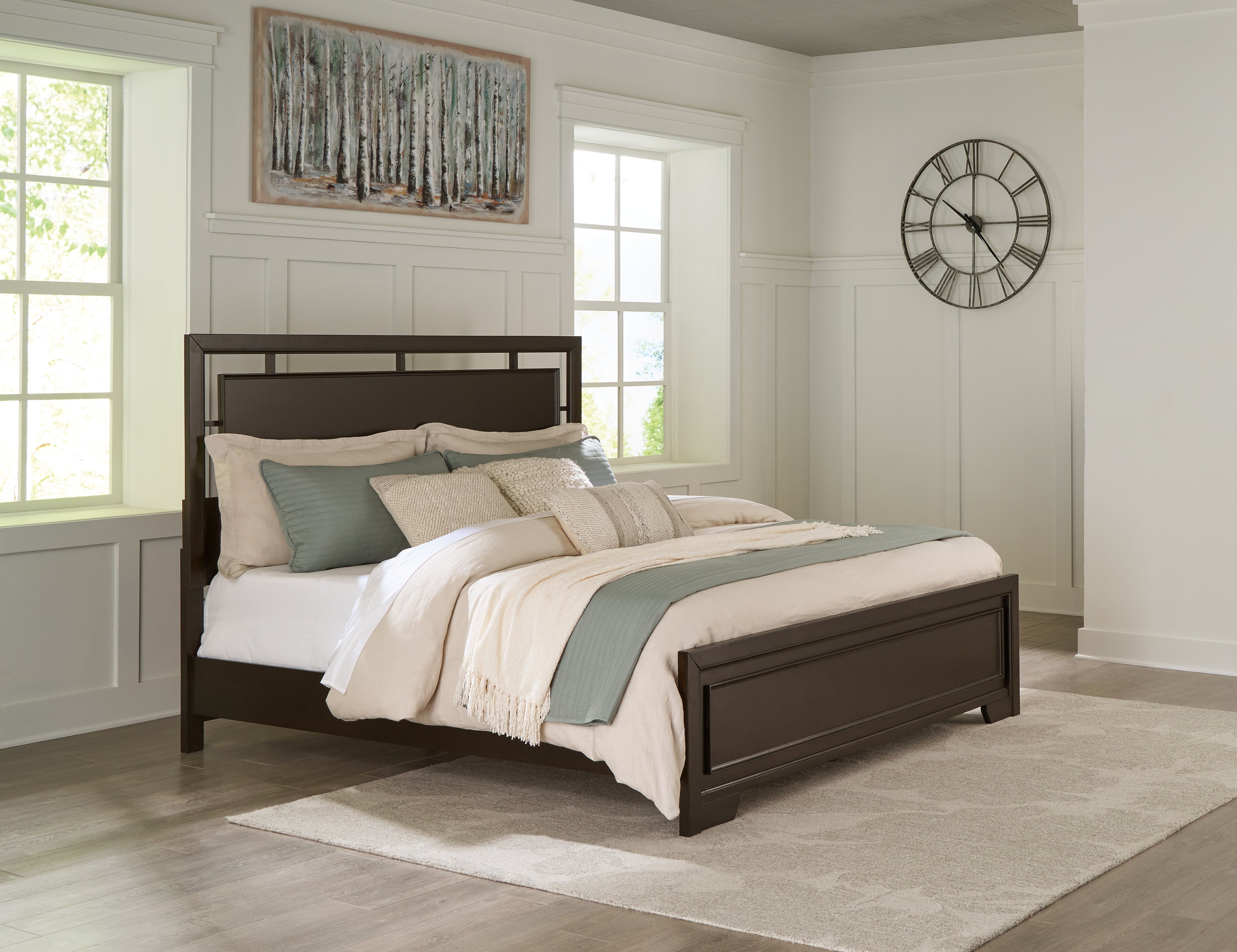 Warmstead Furniture - Ashley Furniture - Covetown Bedroom - King Panel Bed / Dark Brown - B441B8