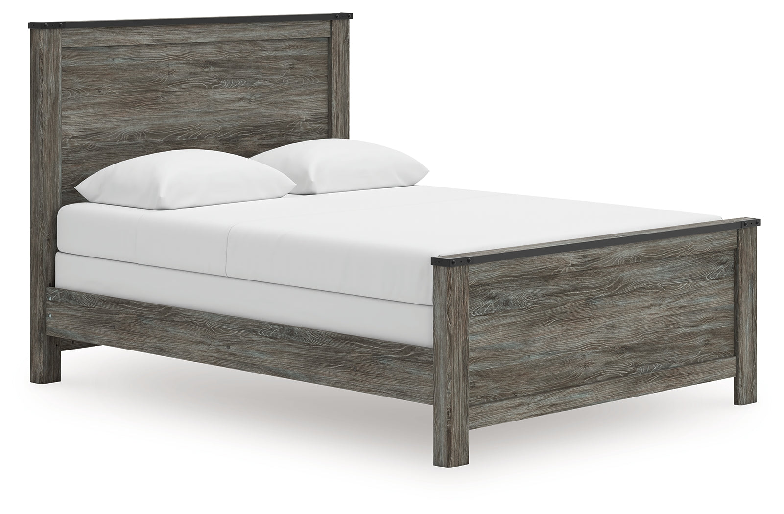 Warmstead Furniture - Ashley Furniture - Frandern Bedroom - Queen Panel Bed / Black/Gray - B4480B21