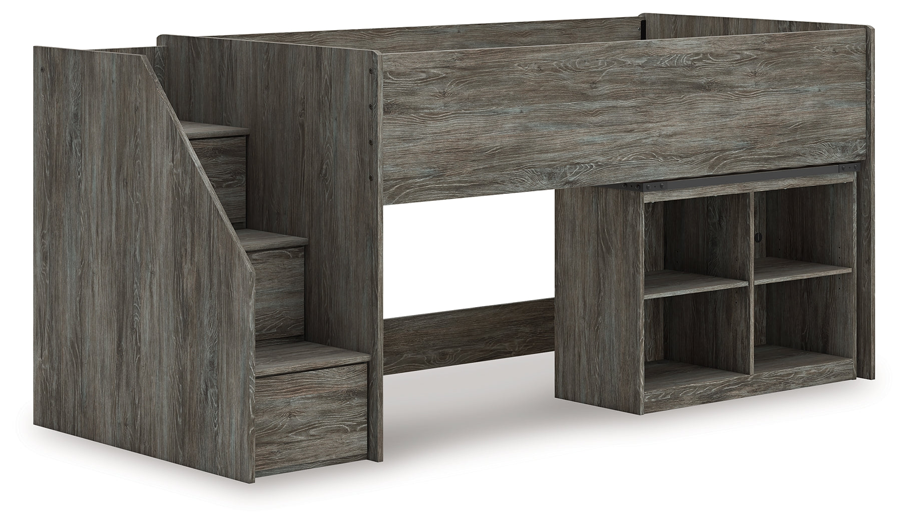 Warmstead Furniture - Ashley Furniture - Frandern Bedroom - Twin Loft  Bed with Bookcase Storage / Gray - B4480B14