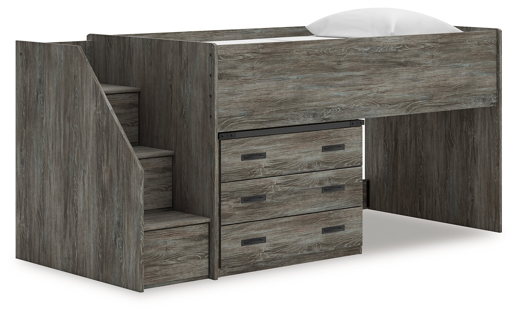 Warmstead Furniture - Ashley Furniture - Frandern Bedroom - Twin Loft Bed with Drawer Storage / Gray - B4480B15