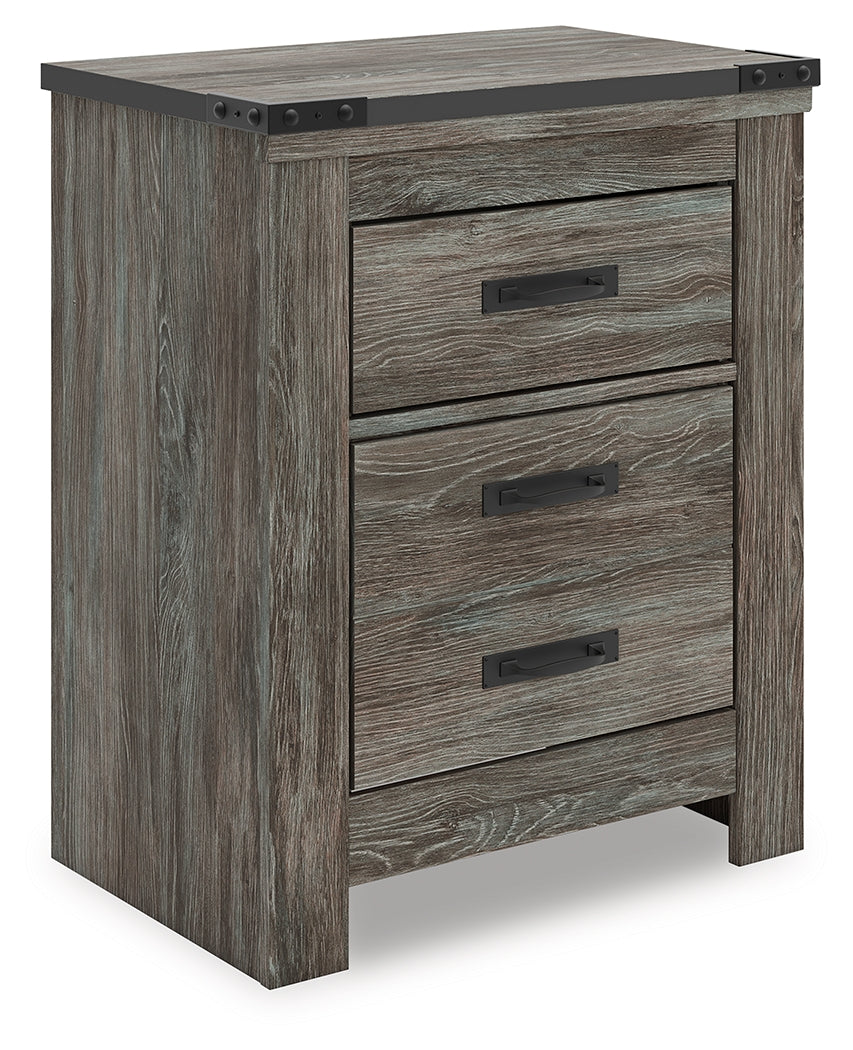 Warmstead Furniture - Ashley Furniture - Frandern Bedroom - Two Drawer Night Stand / Gray - B4480-92