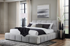 Warmstead Furniture - Ashley Furniture - Grendusk Bedroom - California King Upholstered Bed / Light Gray - PCB584B3