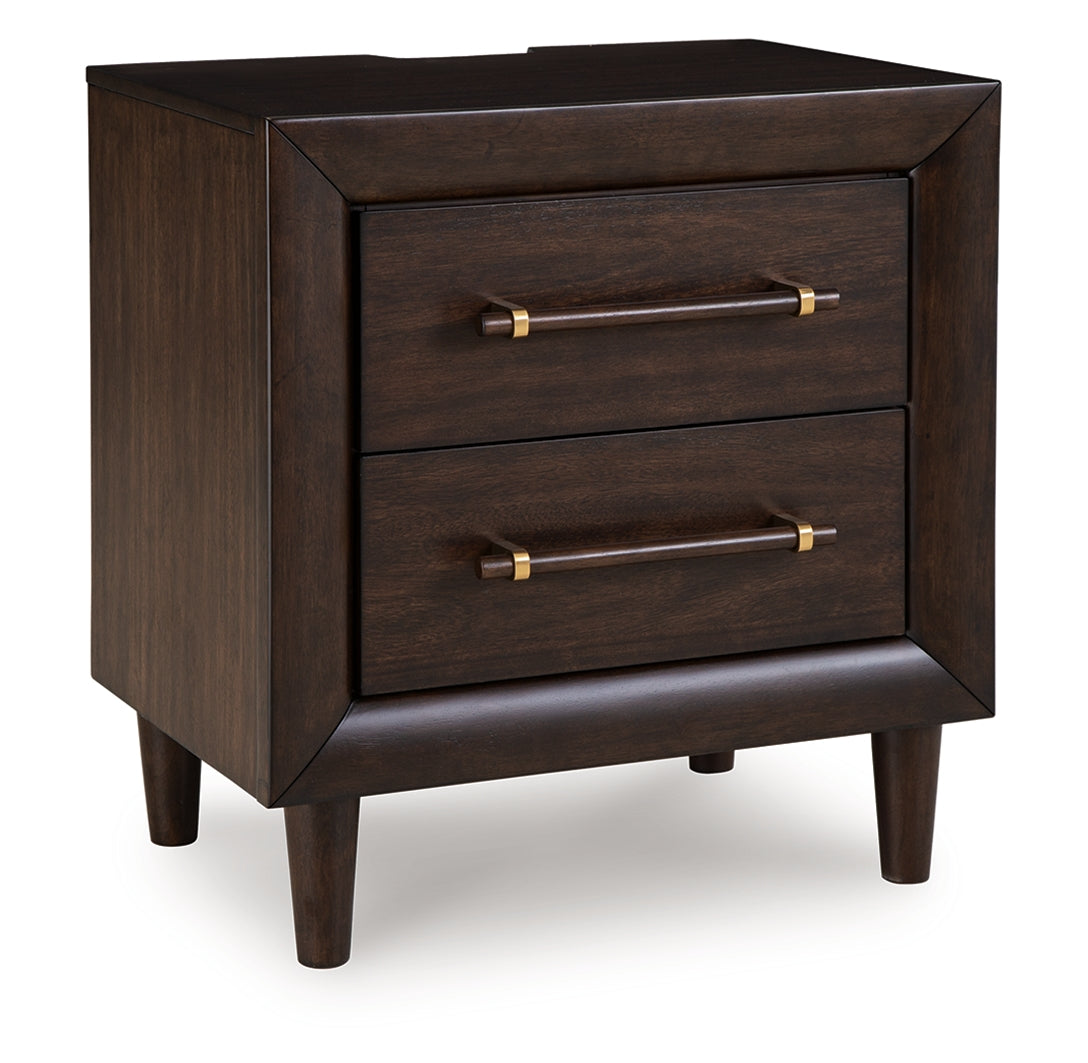 Warmstead Furniture - Ashley Furniture - Dantenton Bedroom - Two Drawer Night Stand / Merlot - B611-92