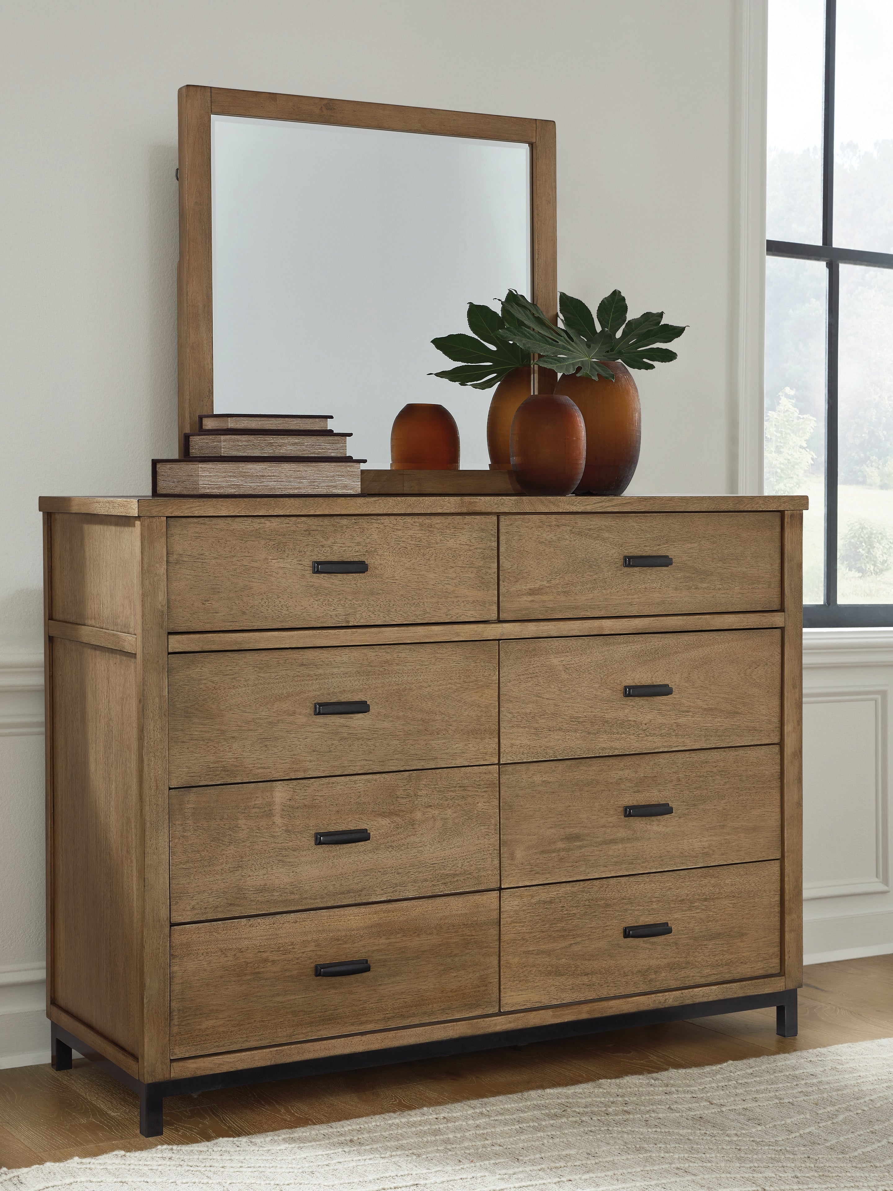 Warmstead Furniture - Ashley Furniture - Tomtyn Bedroom - Dresser and Mirror / Light Brown - B622B1