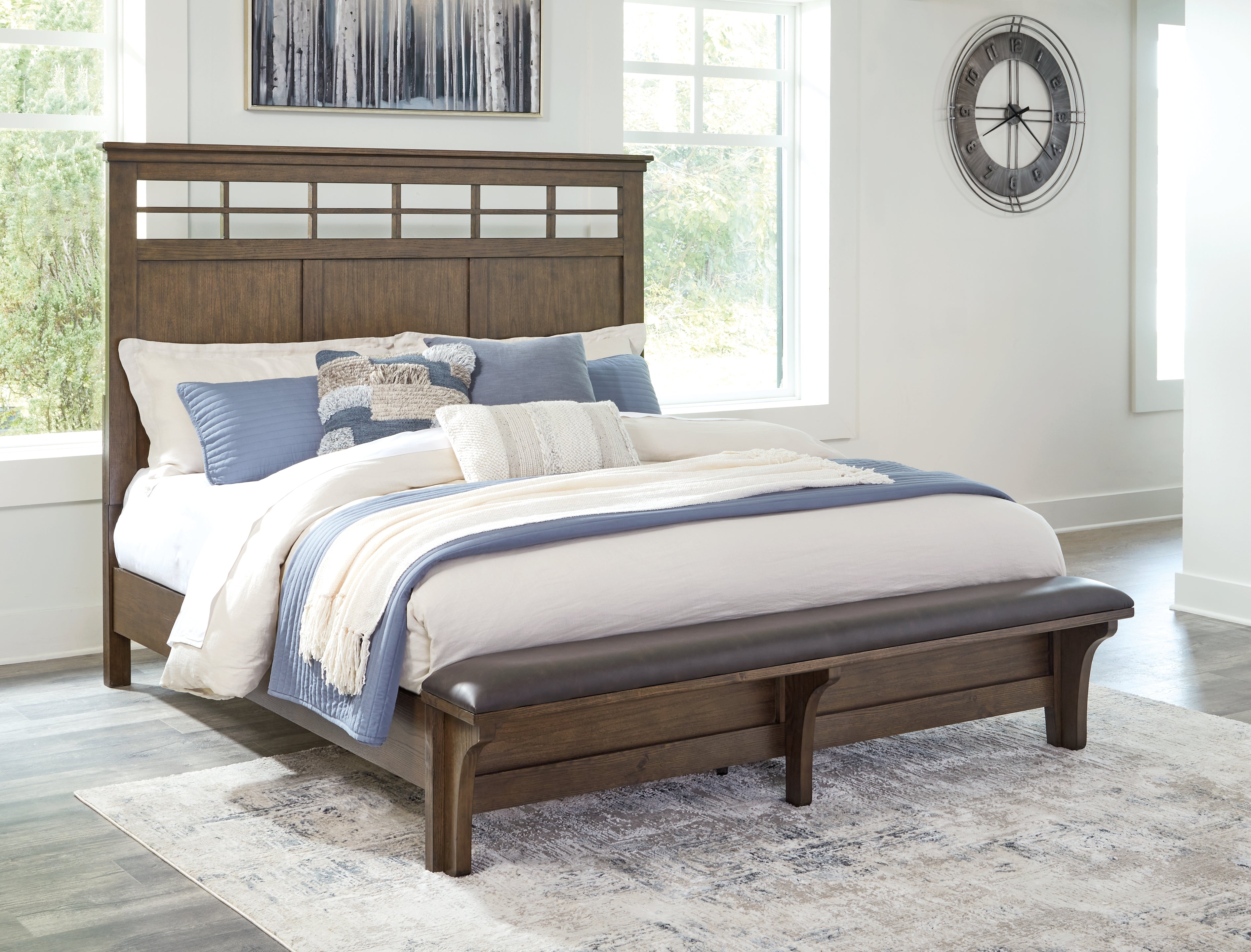 Warmstead Furniture - Ashley Furniture - Shawbeck Bedroom - King Panel Bed / Dark Brown - B625B4