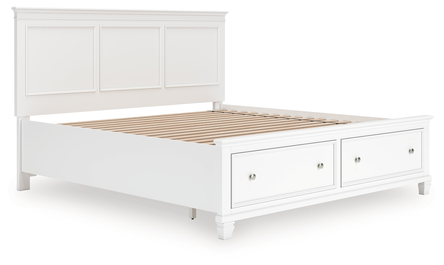 Warmstead Furniture - Ashley Furniture - Fortman Bedroom - King Panel Storage Bed / White - B680B22