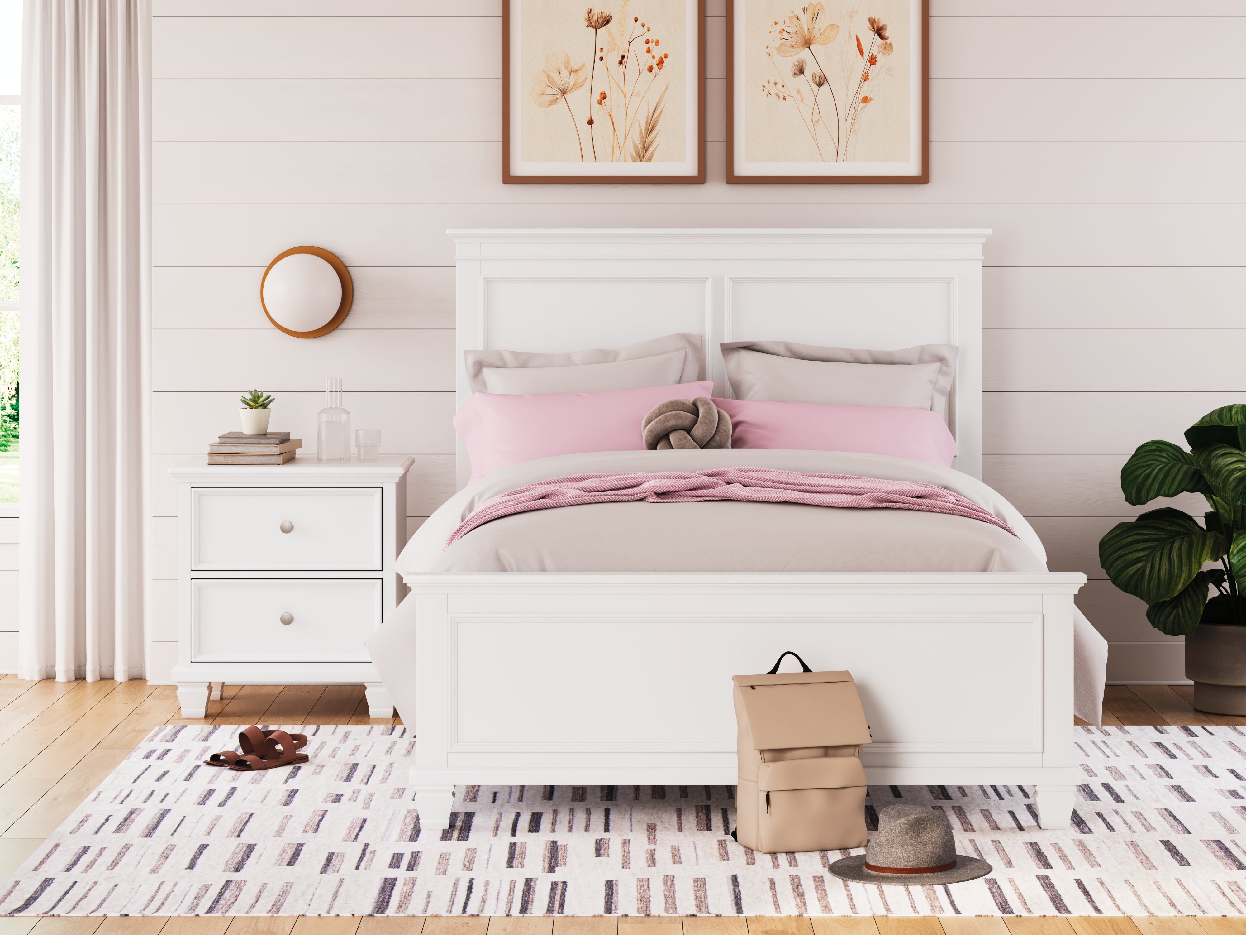 Warmstead Furniture - Ashley Furniture - Fortman Bedroom - Full Panel Bed / White - B680B8