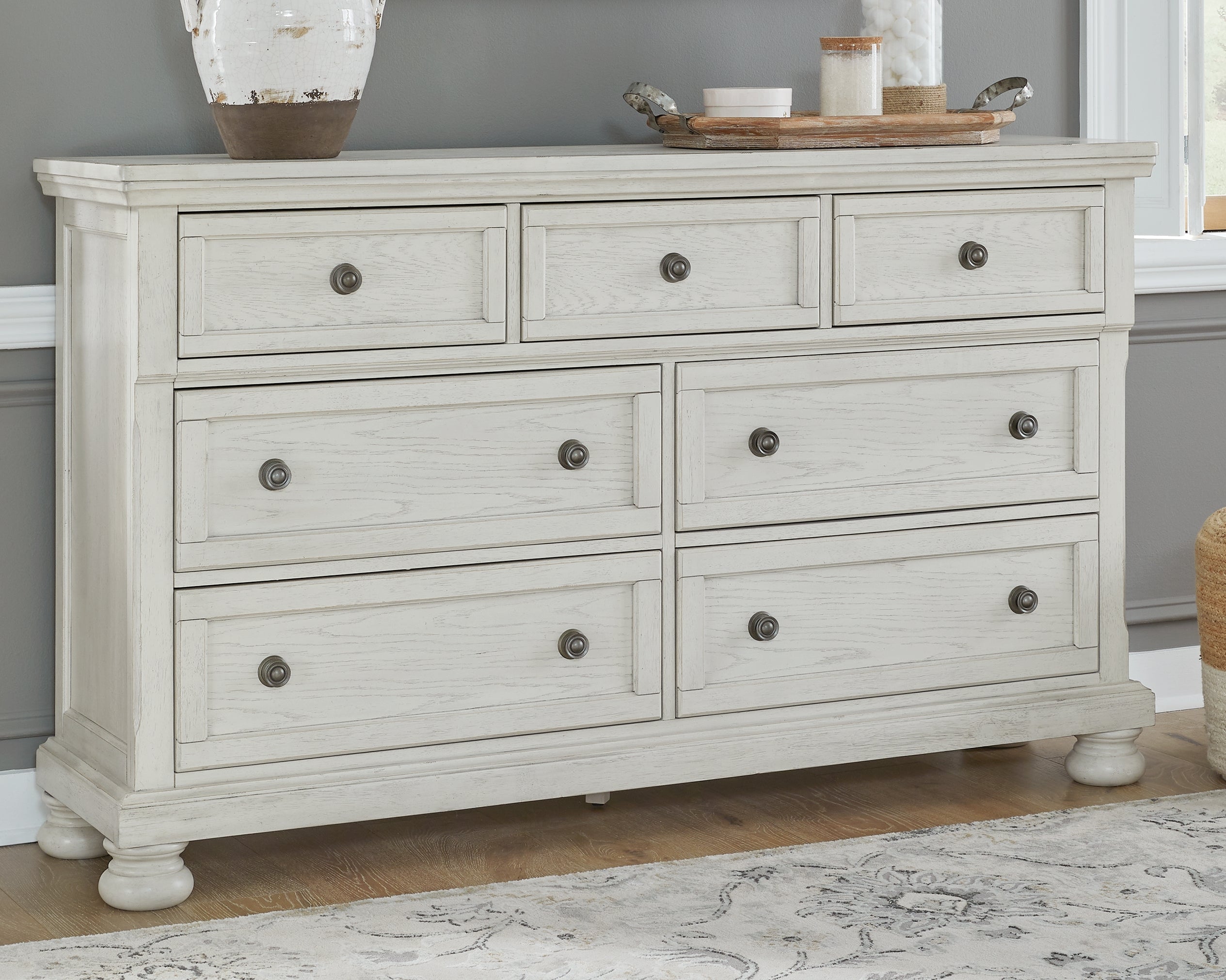 Warmstead Furniture - Ashley Furniture - Robbinsdale Bedroom - Dresser / Antique White - B742-31