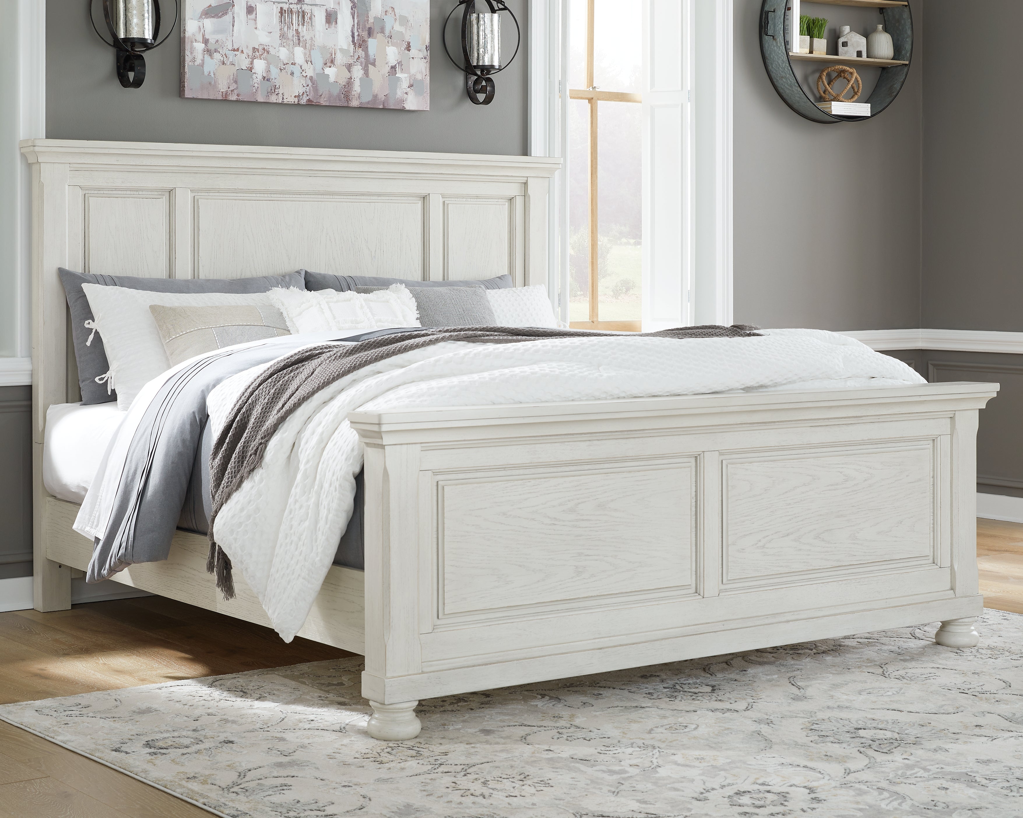 Warmstead Furniture - Ashley Furniture - Robbinsdale Bedroom - Queen Panel Bed / Antique White - B742B2