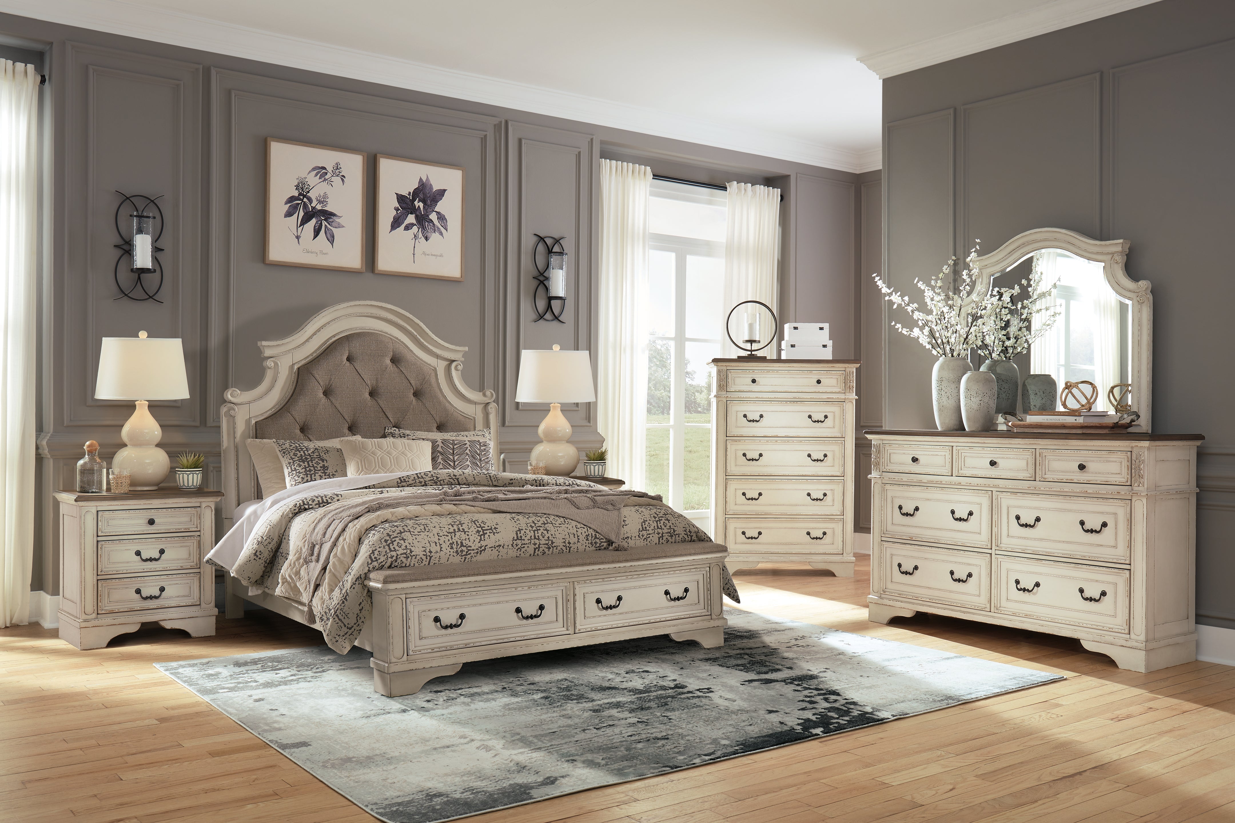 Warmstead Furniture - Ashley Furniture - Realyn Bedroom - Queen Upholstered Storage Bed / Two-tone - B743B18