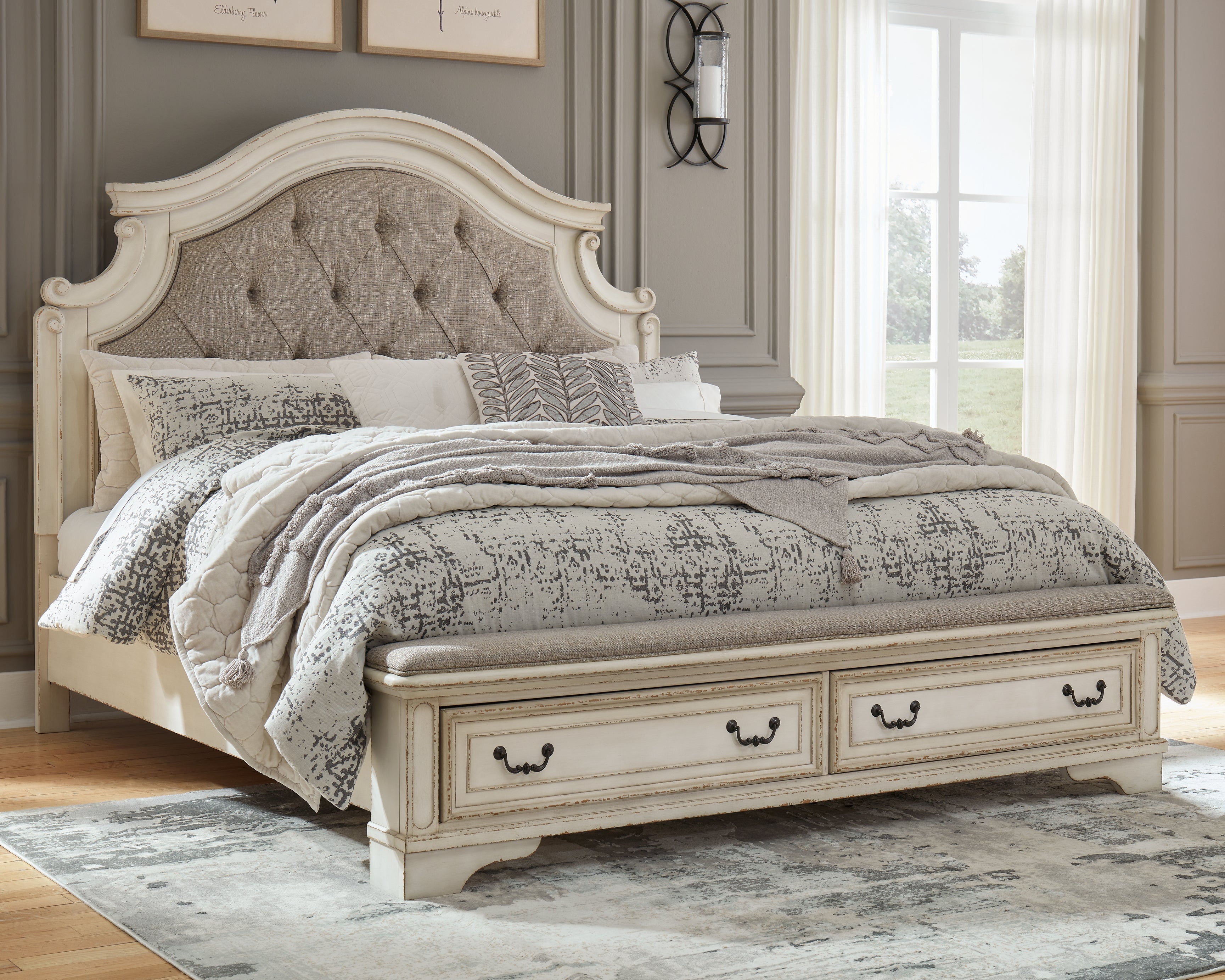 Warmstead Furniture - Ashley Furniture - Realyn Bedroom - California King Upholstered Storage Bed / Two-tone - B743B21