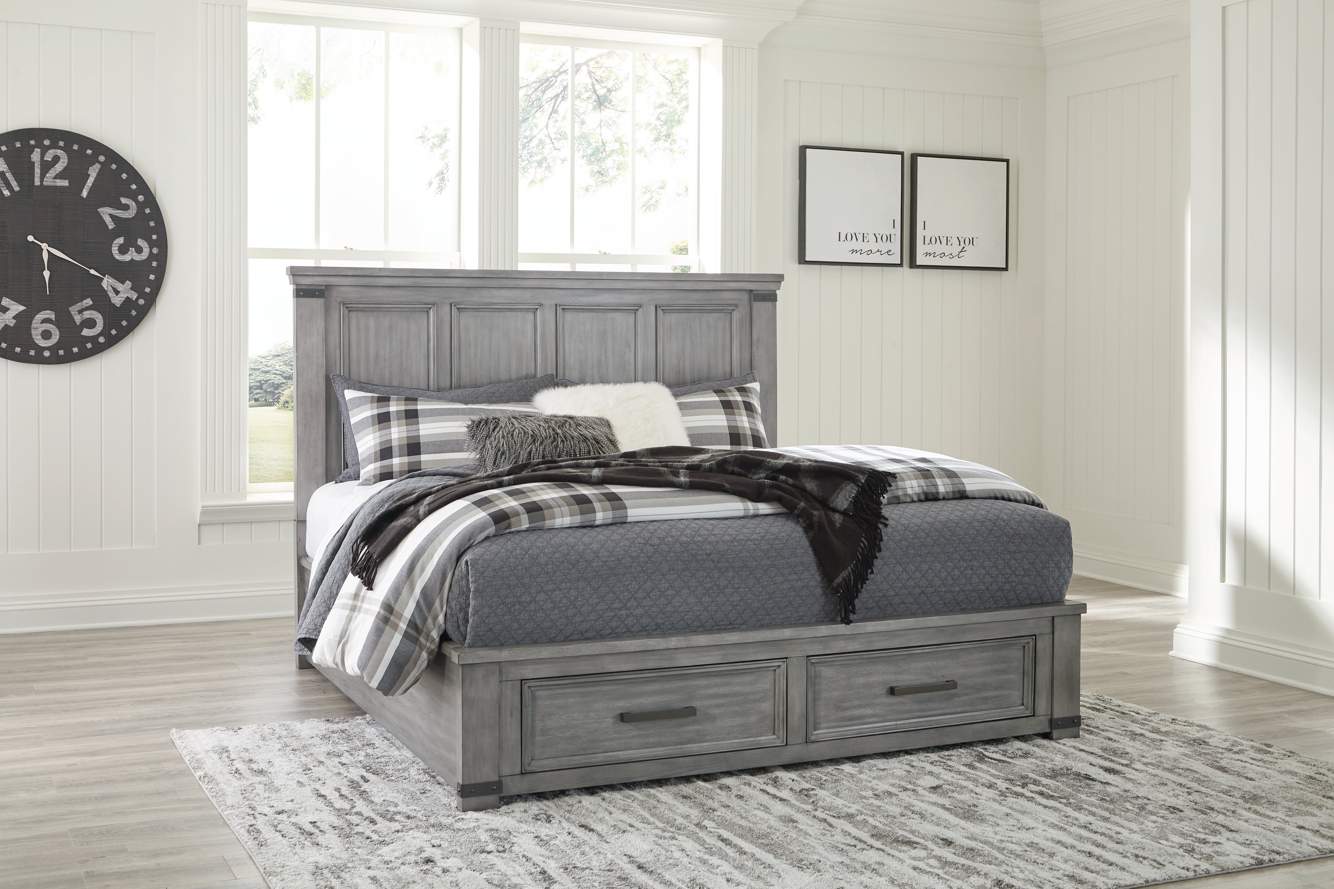 Warmstead Furniture - Ashley Furniture - Russelyn Bedroom - California King Storage Bed / Gray - B772B9