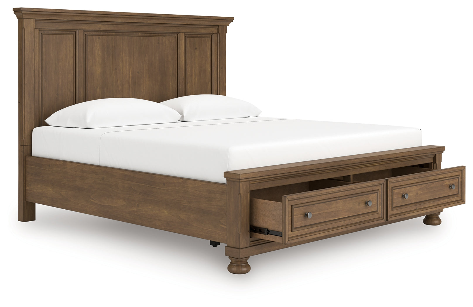 Warmstead Furniture - Ashley Furniture - Feddinger Bedroom - King Panel Storage Bed / Medium Brown - PCB779B12