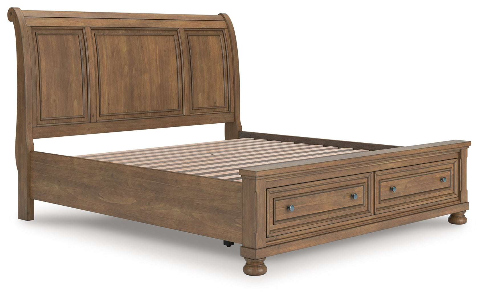 Warmstead Furniture - Ashley Furniture - Feddinger Bedroom - King Storage Sleigh Bed / Medium Brown - PCB779B8
