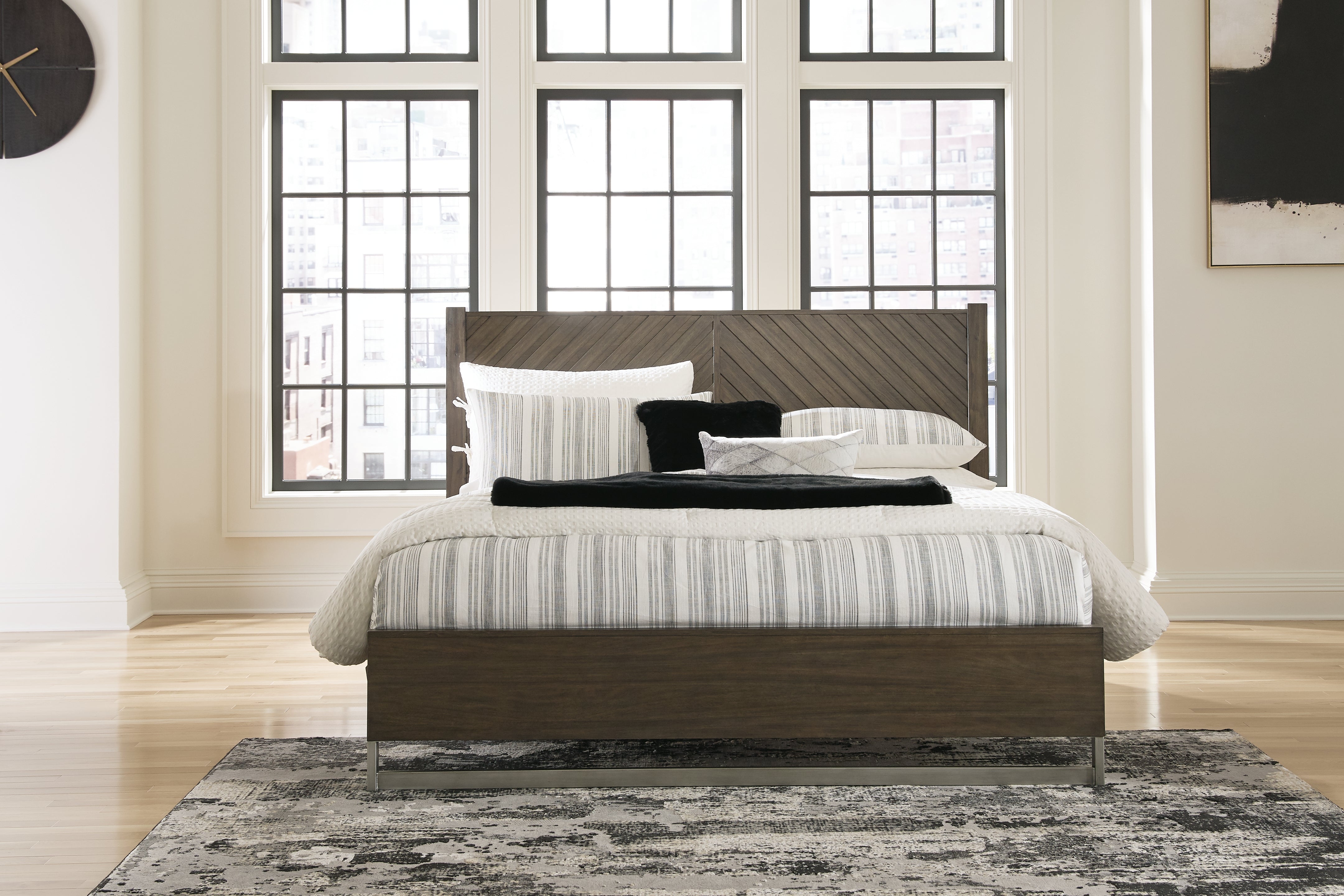 Warmstead Furniture - Ashley Furniture - Arkenton Bedroom - California King Panel Bed / Grayish Brown - B786B5
