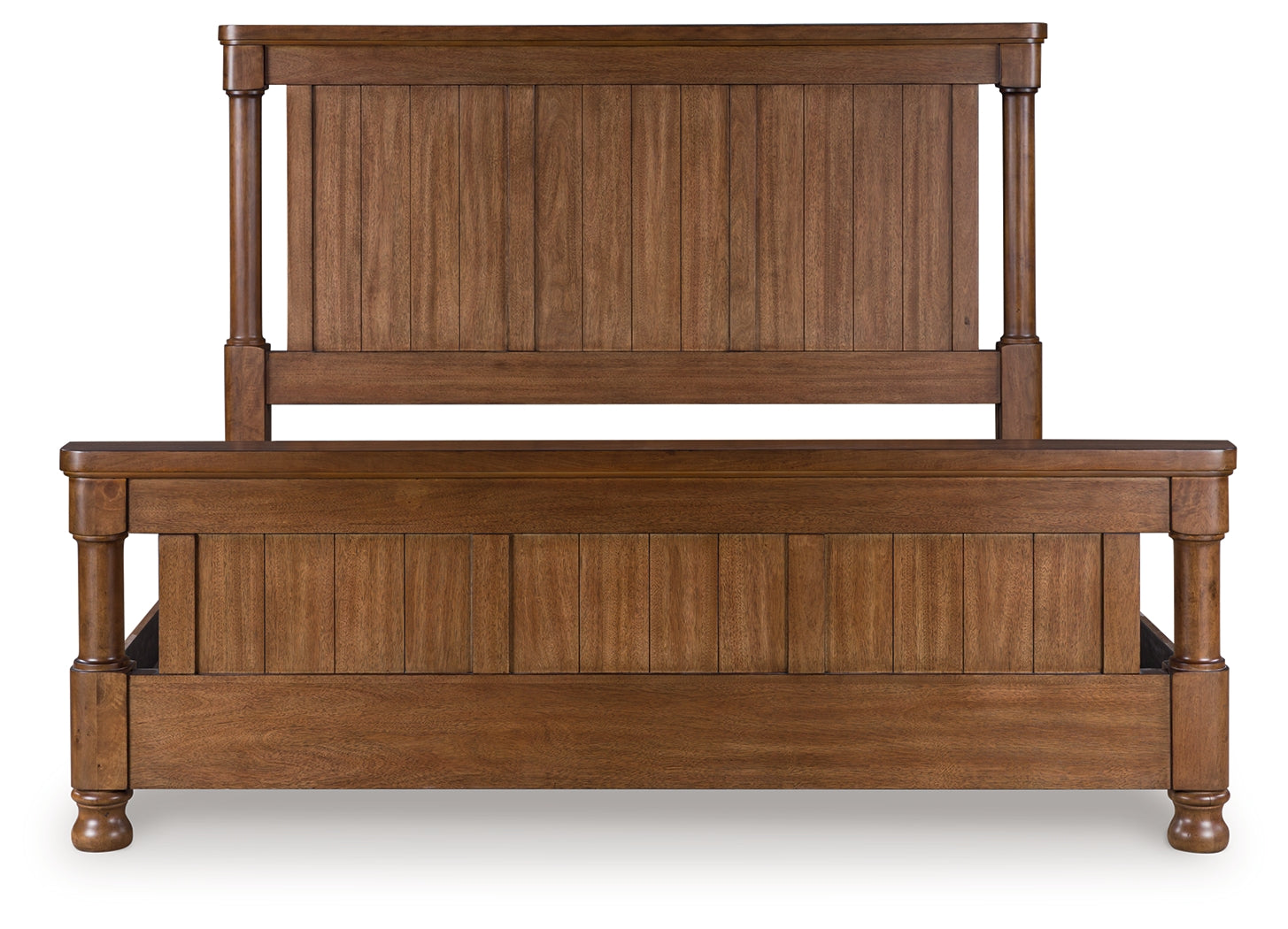 Warmstead Furniture - Ashley Furniture - Rowlenstown Bedroom - King Poster Bed / Brown - PCB824B4