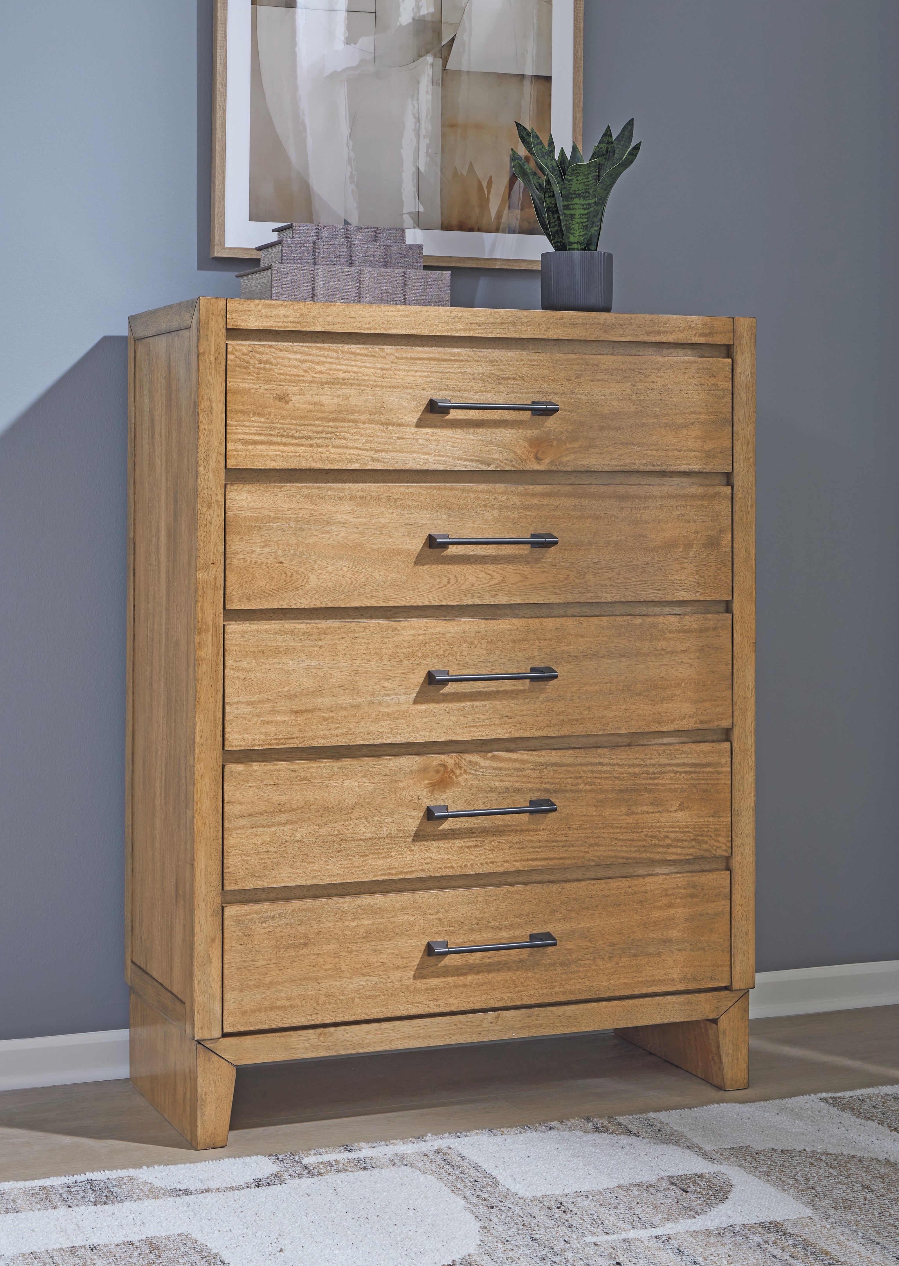 Warmstead Furniture - Ashley Furniture - Sherbana Bedroom - Five Drawer Chest / Light Brown - B833-46