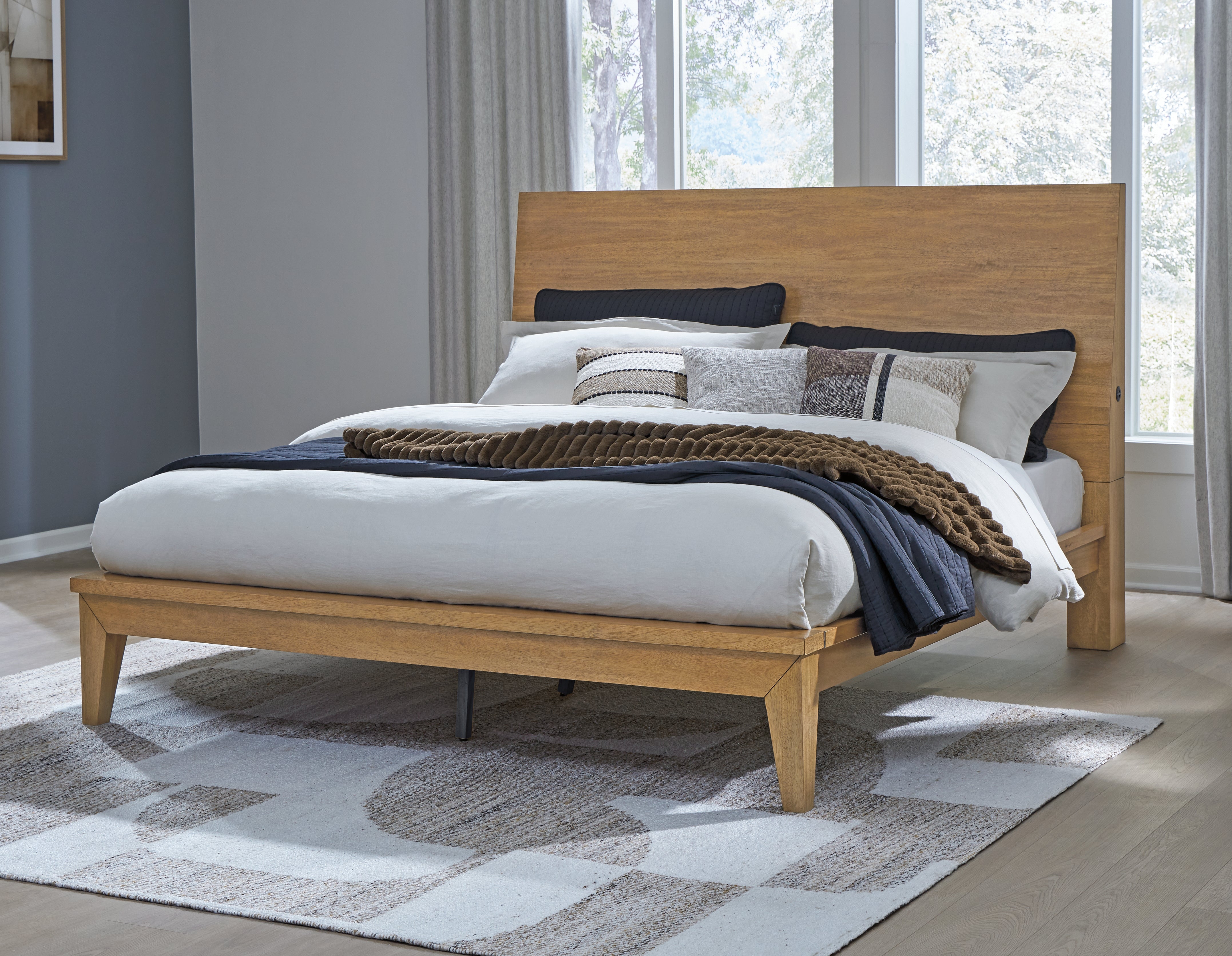 Warmstead Furniture - Ashley Furniture - Sherbana Bedroom - King Panel Bed / Light Brown - B833B4