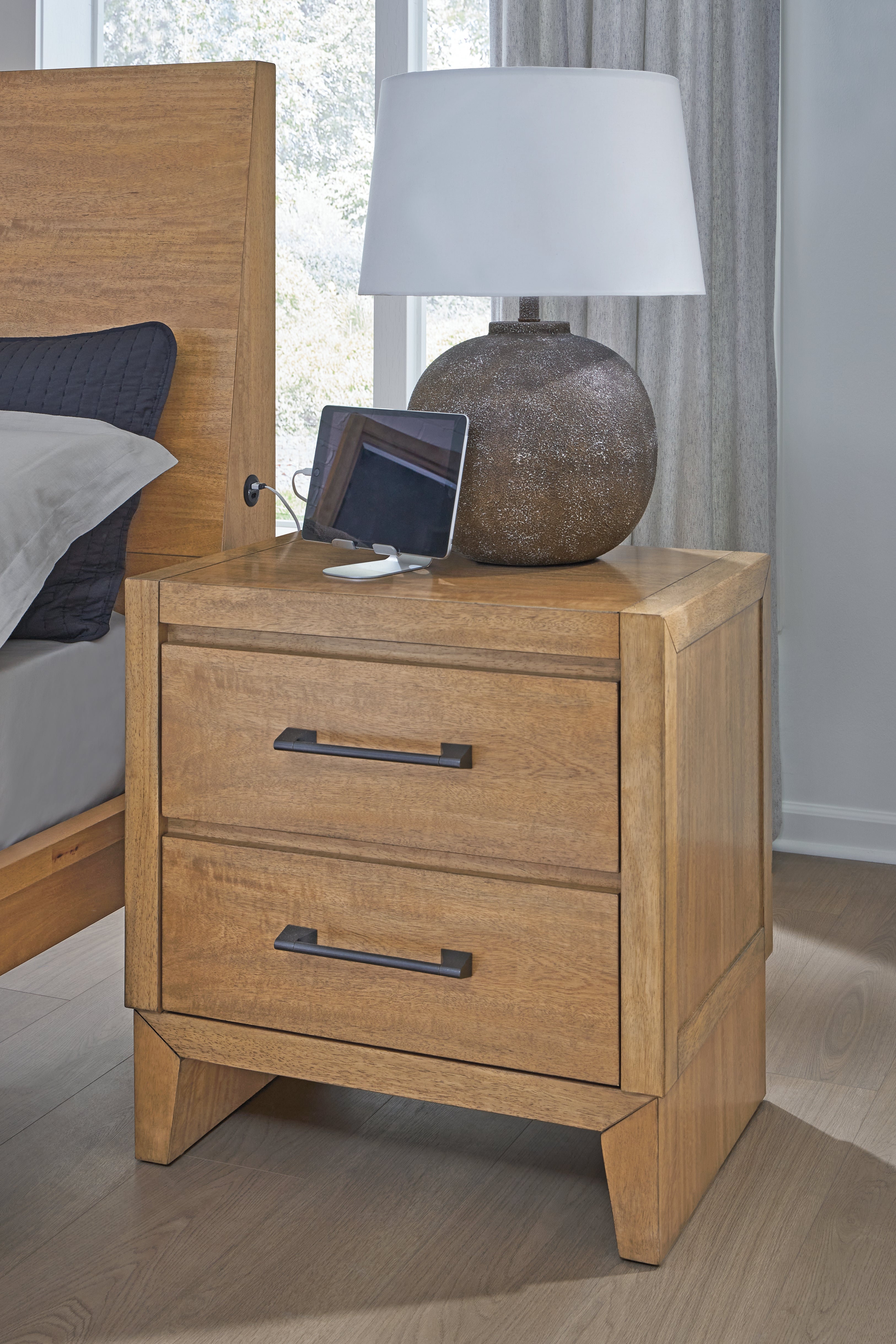 Warmstead Furniture - Ashley Furniture - Sherbana Bedroom - Two Drawer Night Stand / Light Brown - B833-92