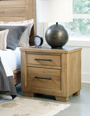 Warmstead Furniture - Ashley Furniture - Galliden Bedroom - California King Panel Bed / Light Brown - B841B5