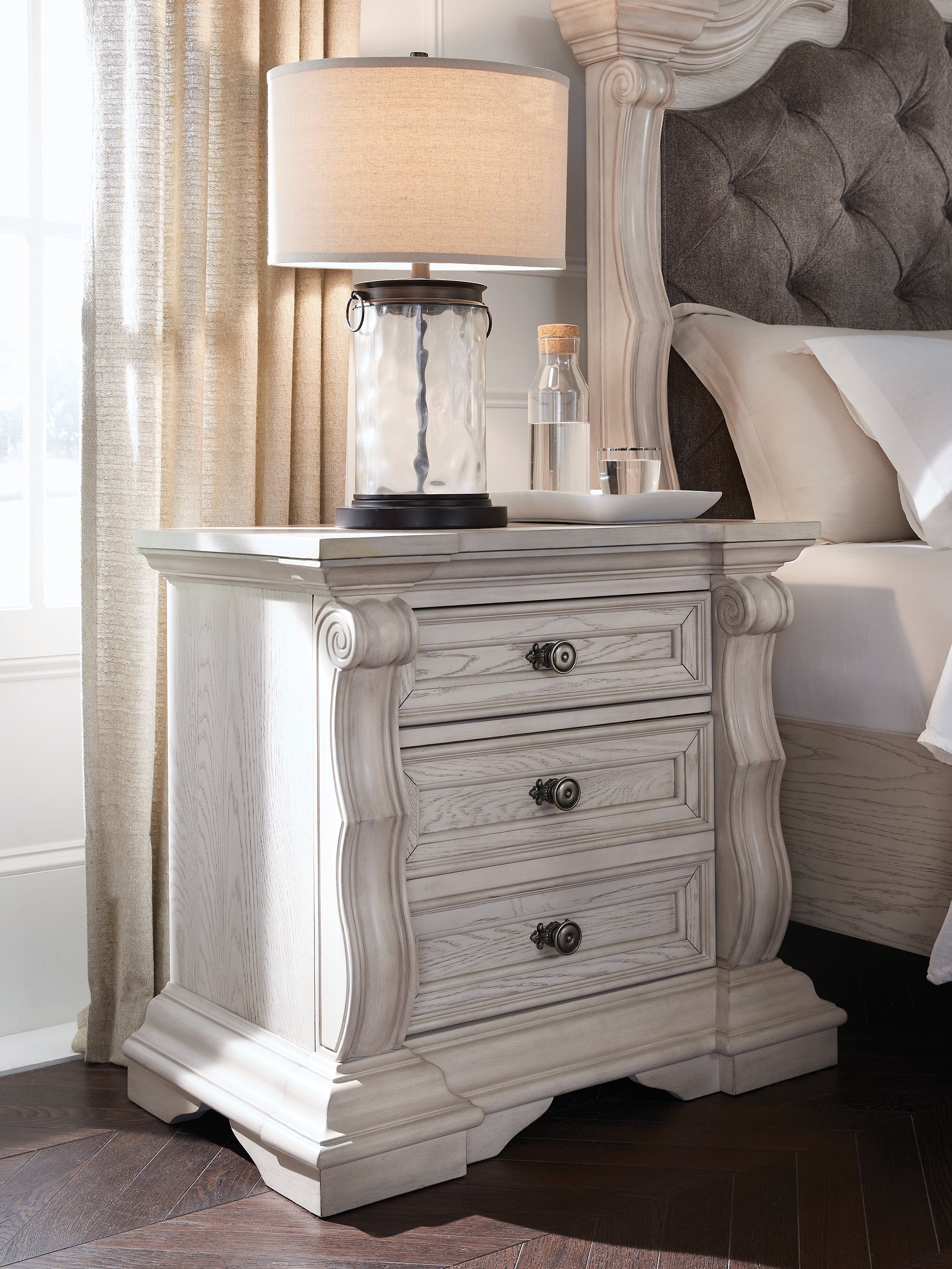 Warmstead Furniture - Ashley Furniture - Bruchandi Bedroom - Three Drawer Night Stand / Antique White - PCB948-93
