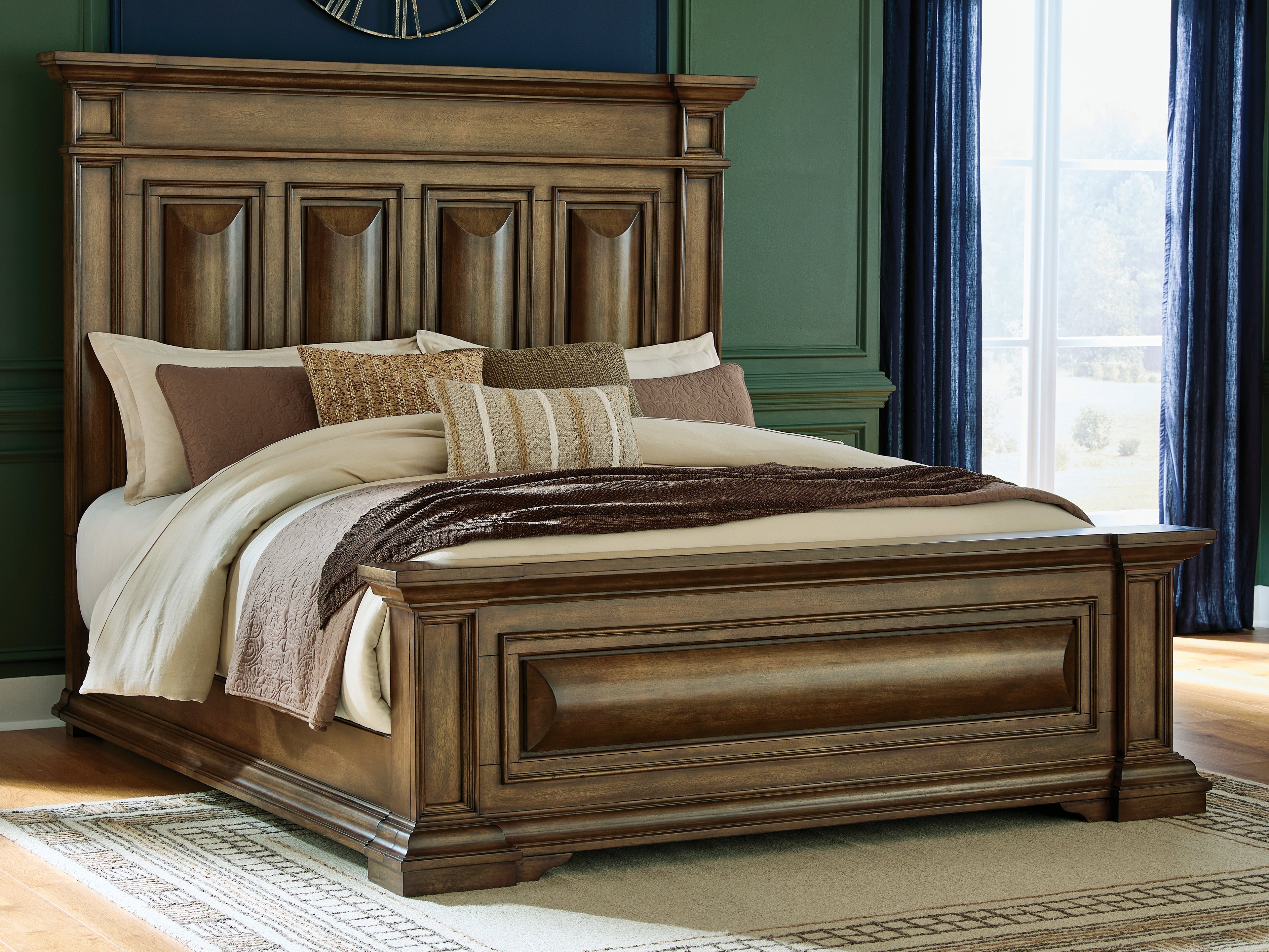 Warmstead Furniture - Ashley Furniture - Frantanna Bedroom - King Panel Bed / Brown - PCB949B6