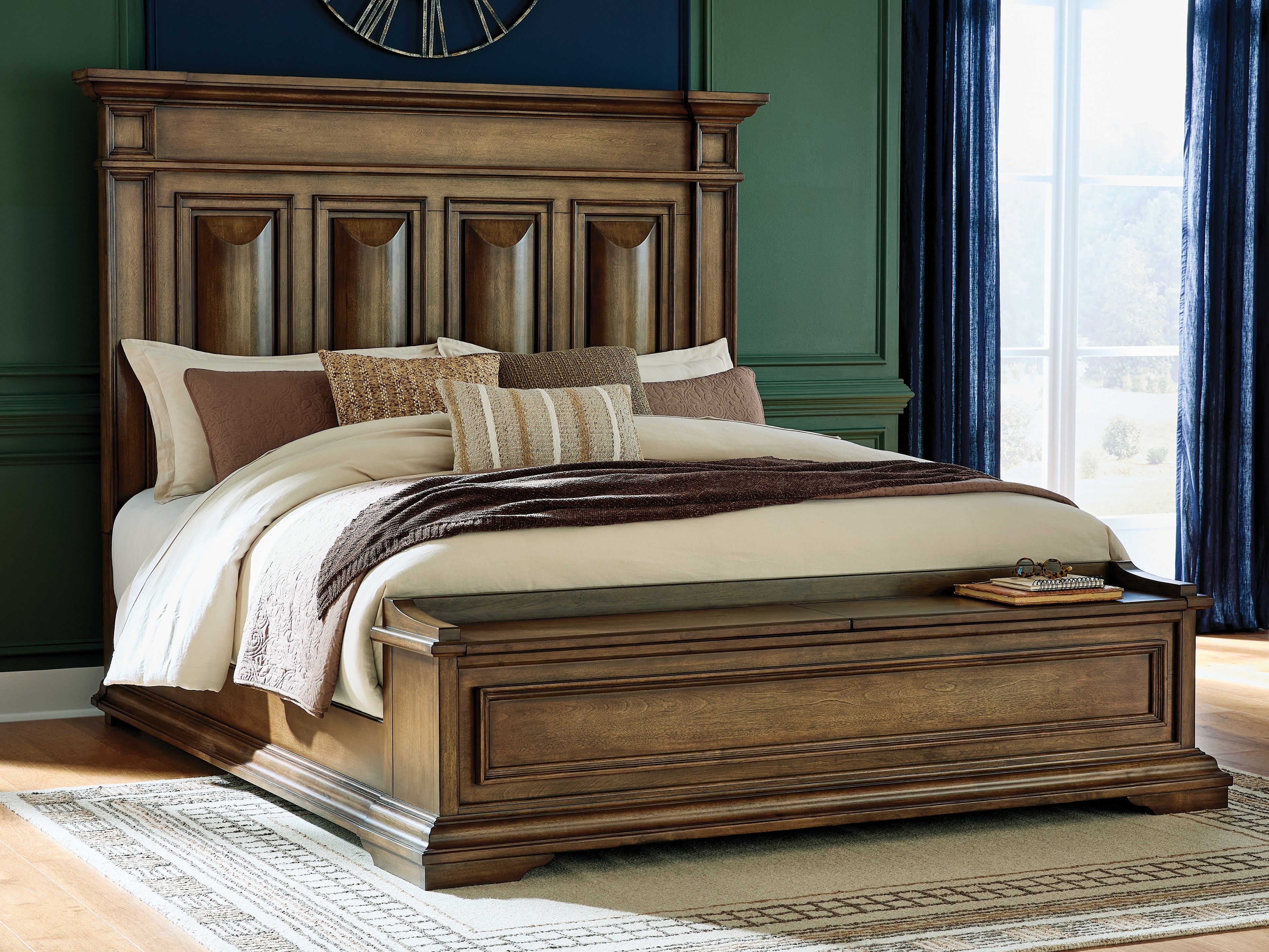 Warmstead Furniture - Ashley Furniture - Frantanna Bedroom - King Panel Storage Bed / Brown - PCB949B8