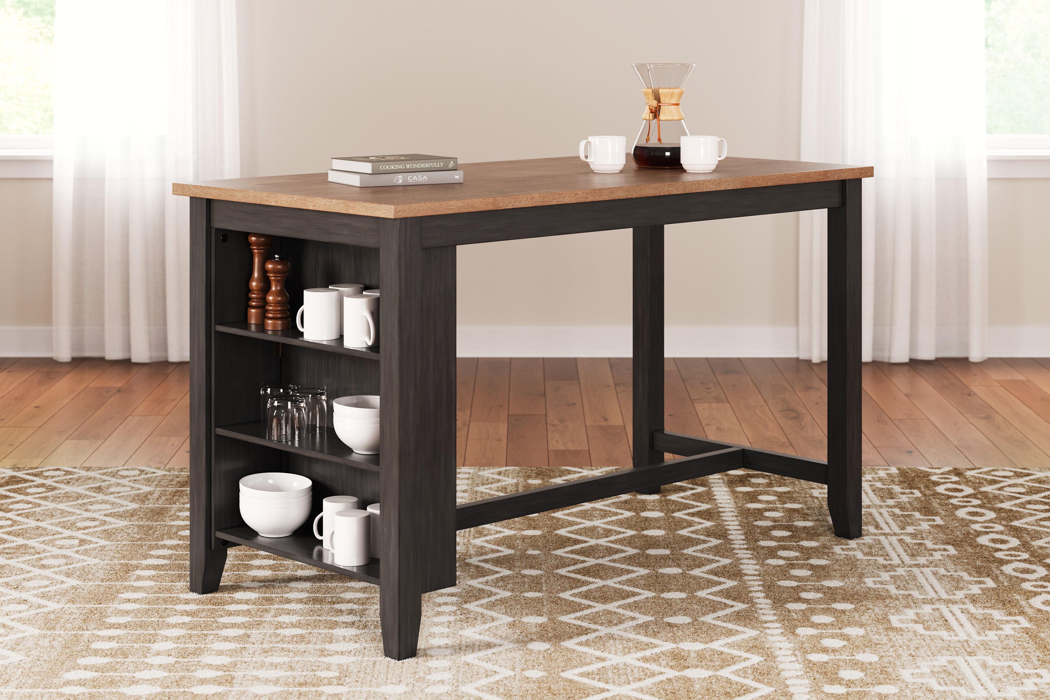 Warmstead Furniture - Ashley Furniture - Gesthaven Dining Room - RECT Dining Room Counter Table / Natural/Brown - D396-13