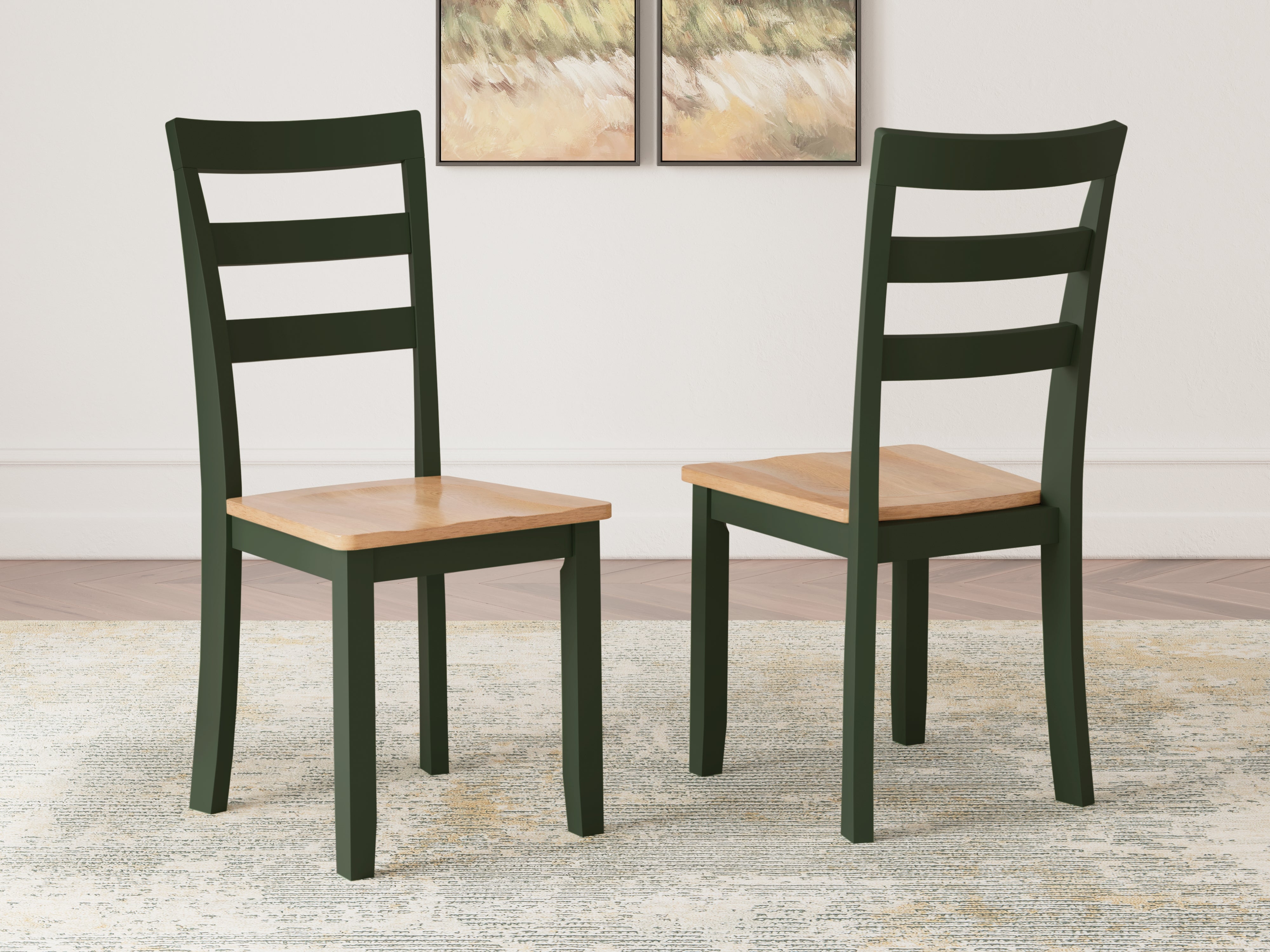 Warmstead Furniture - Ashley Furniture - Gesthaven Dining Room - Dining Chair (Set of 2) / Natural/Green - D401-01X2