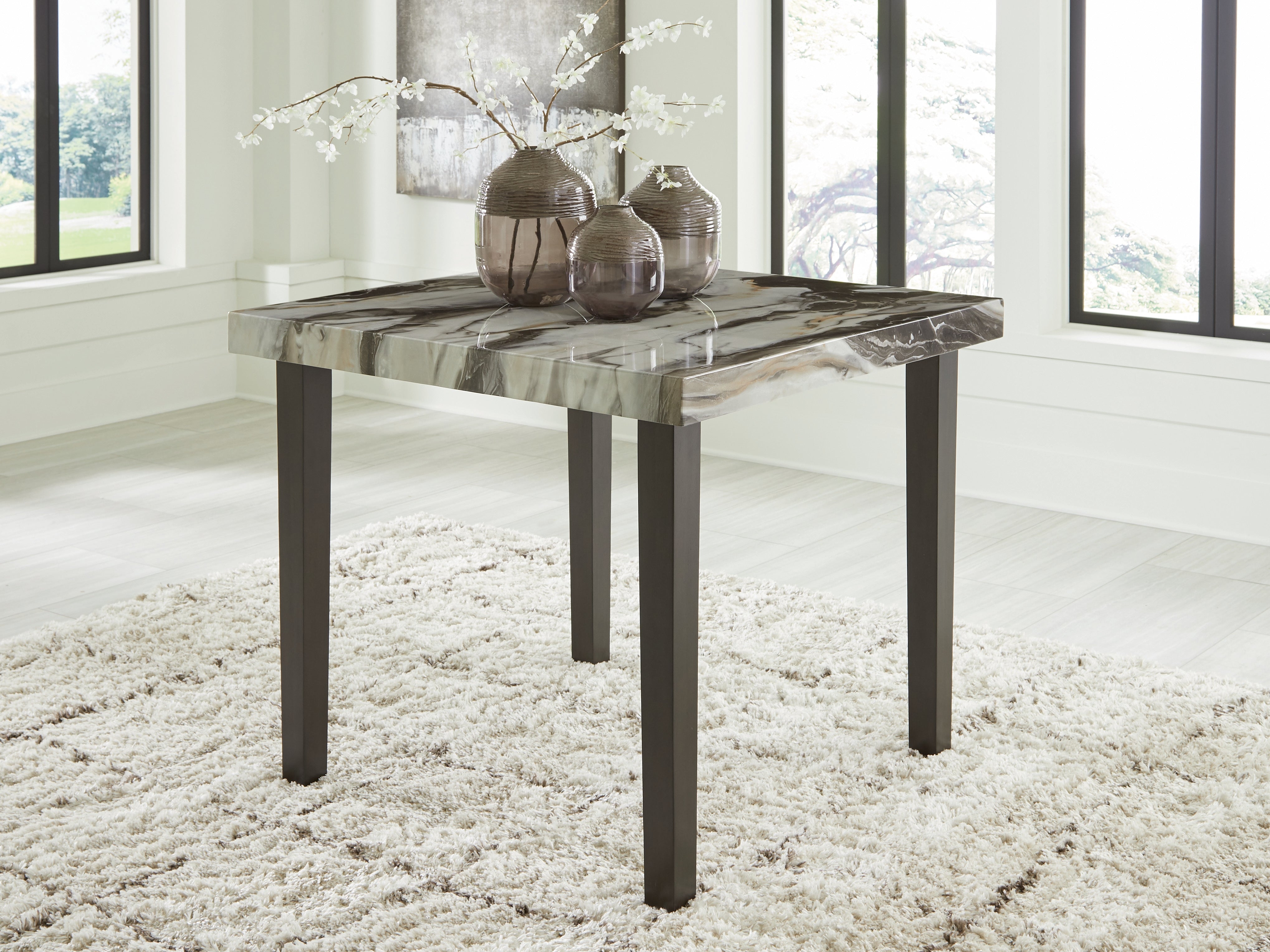 Warmstead Furniture - Ashley Furniture - Jeshina Counter Height Dining Table - Square DRM Counter Table / Dark Brown/Beige - PCD581-13