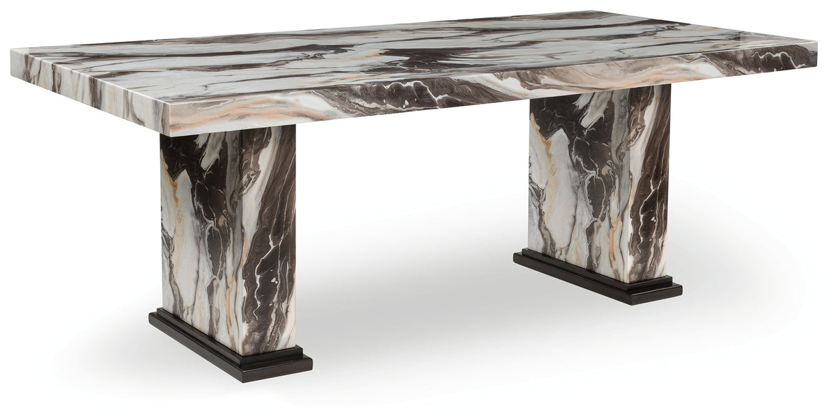 Warmstead Furniture - Ashley Furniture - Jeshina Dining Table - Dining Table / Dark Brown/Beige - PCD581D4