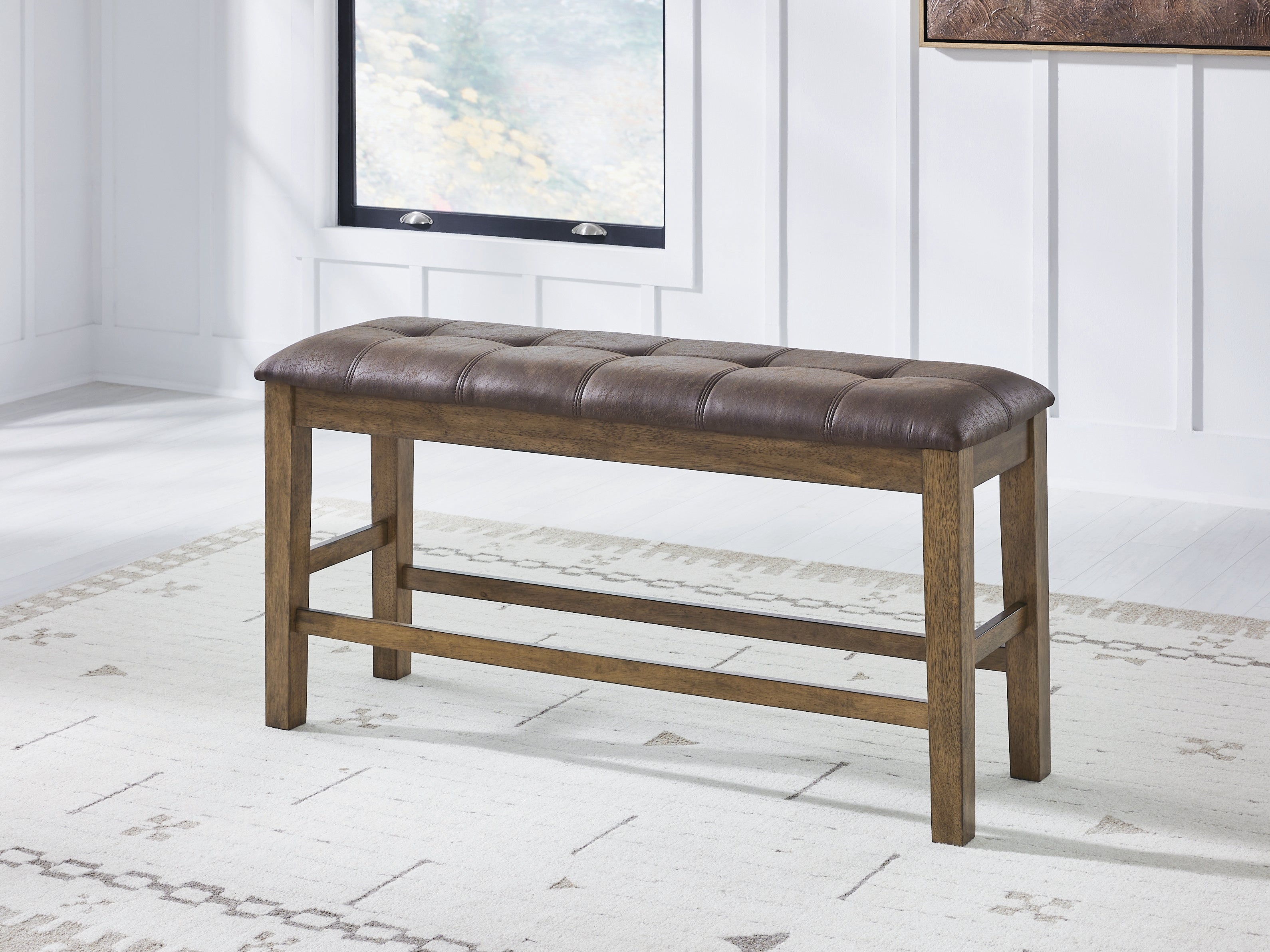 Warmstead Furniture - Ashley Furniture - Urbinforte Dining Room - DBL Counter UPH Bench (1/CN) / Light Brown / 50"W x 16"D x 26"H - PCD592-09