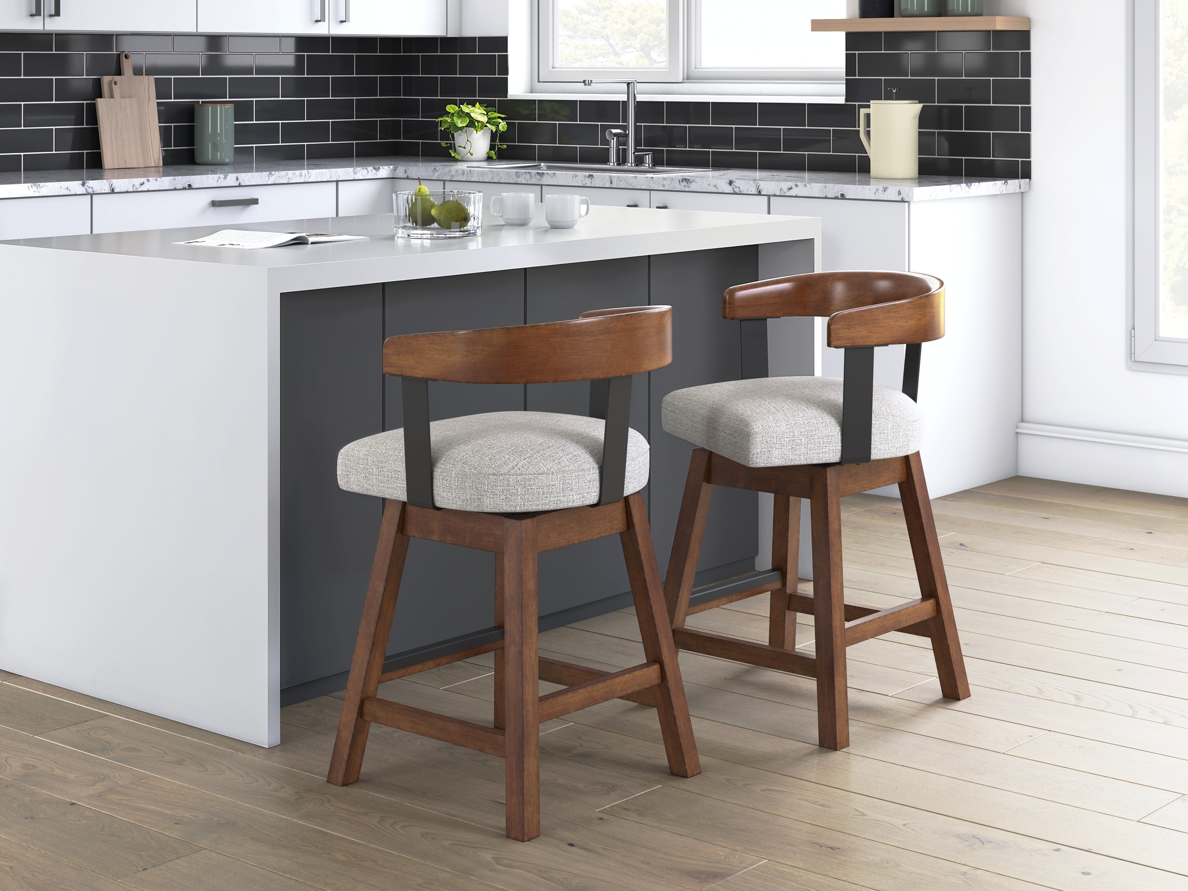 Warmstead Furniture - Ashley Furniture - Ralene Dining Room - Counter Height Barstool (Set of 2) / Medium Brown - D594-224X2