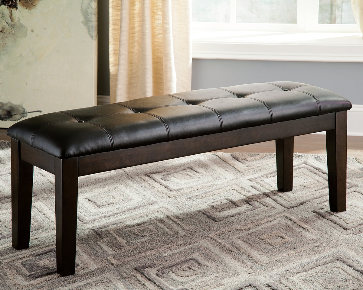 Warmstead Furniture - Ashley Furniture - Haddigan Dining Bench - Large UPH Dining Room Bench / Dark Brown / 50"W x 16"D x 19"H - D596-00
