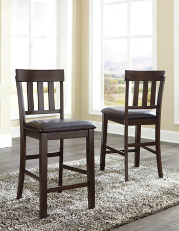Warmstead Furniture - Ashley Furniture - Haddigan Dining Room - Counter Height Bar Stool (Set of 2) / Dark Brown - D596-124X2