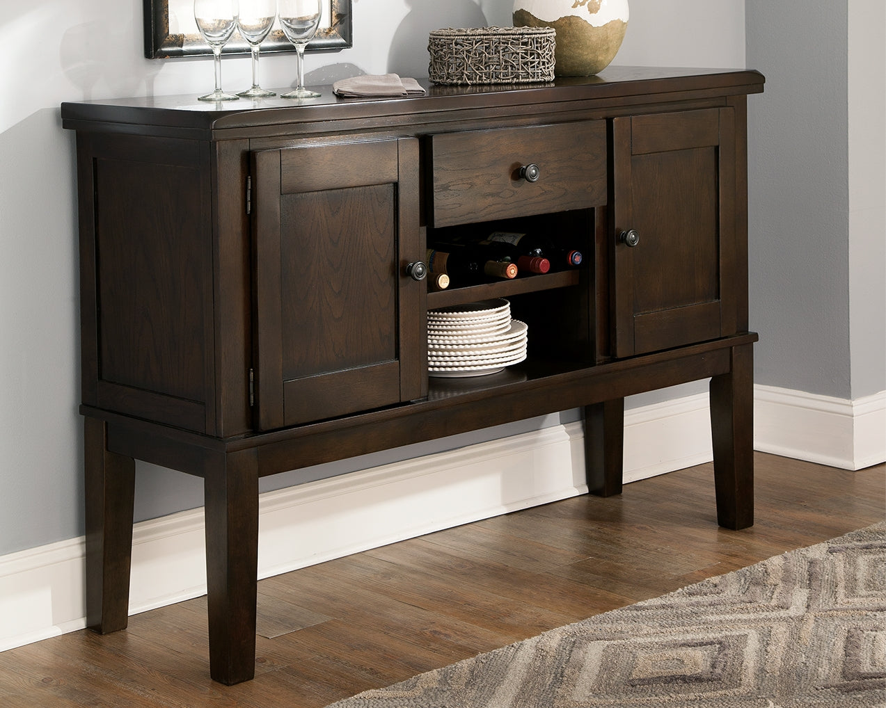 Warmstead Furniture - Ashley Furniture - Haddigan Dining Room - Dining Room Server / Dark Brown - D596-60
