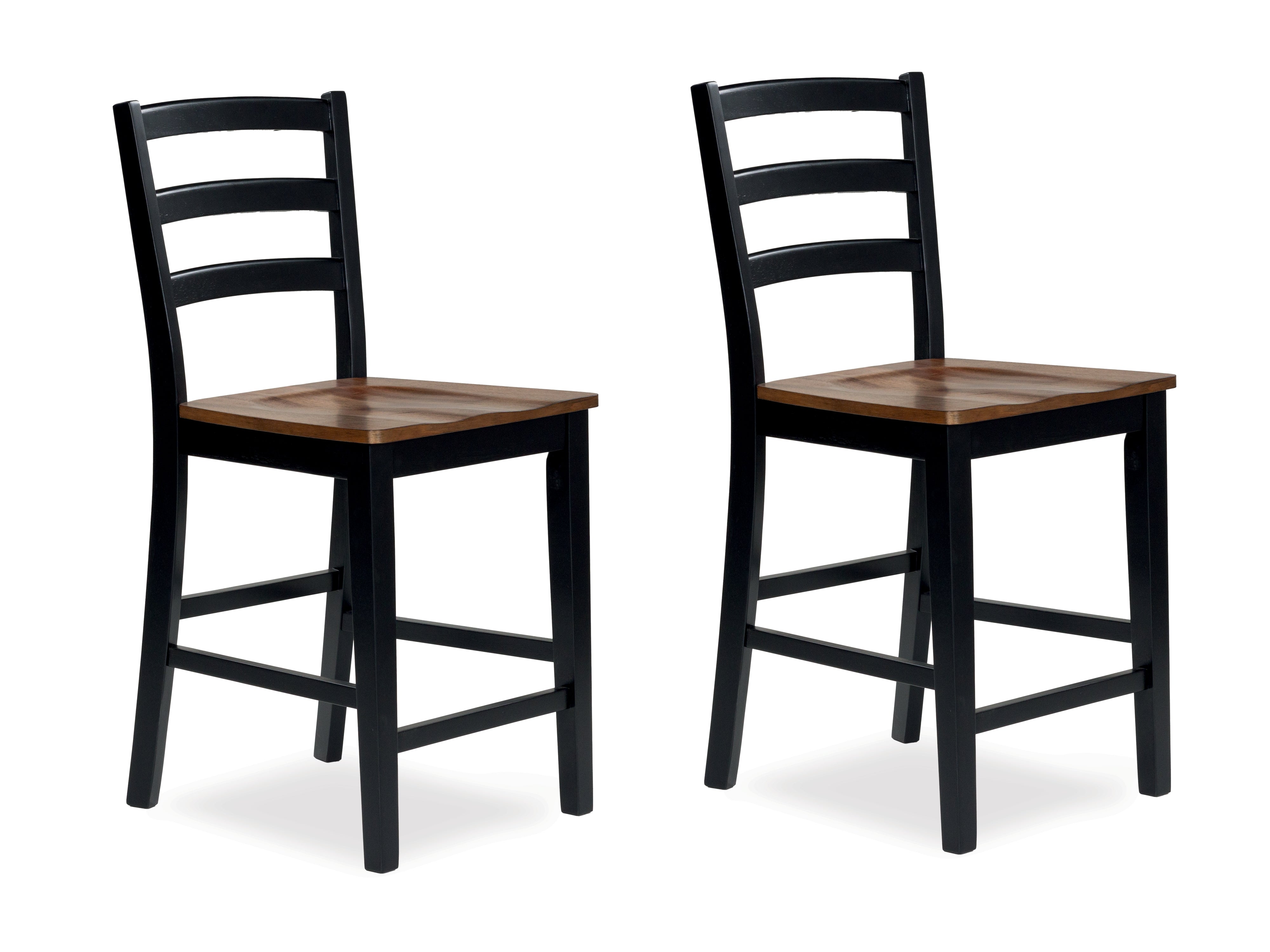 Warmstead Furniture - Ashley Furniture - Wildenauer Dining Room - Counter Height Barstool (Set of 2) / Brown/Black - D634-124X2