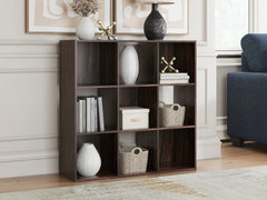 Warmstead Furniture - Ashley Furniture - Glosmount Nine Cube Organizer - Nine Cube Organizer / Cherry/Light Brown - EA1055-3X3