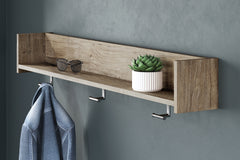 Warmstead Furniture - Ashley Furniture - Oliah Wall Decor - Wall Mounted Coat Rack w/Shelf / Natural - EA2270-151