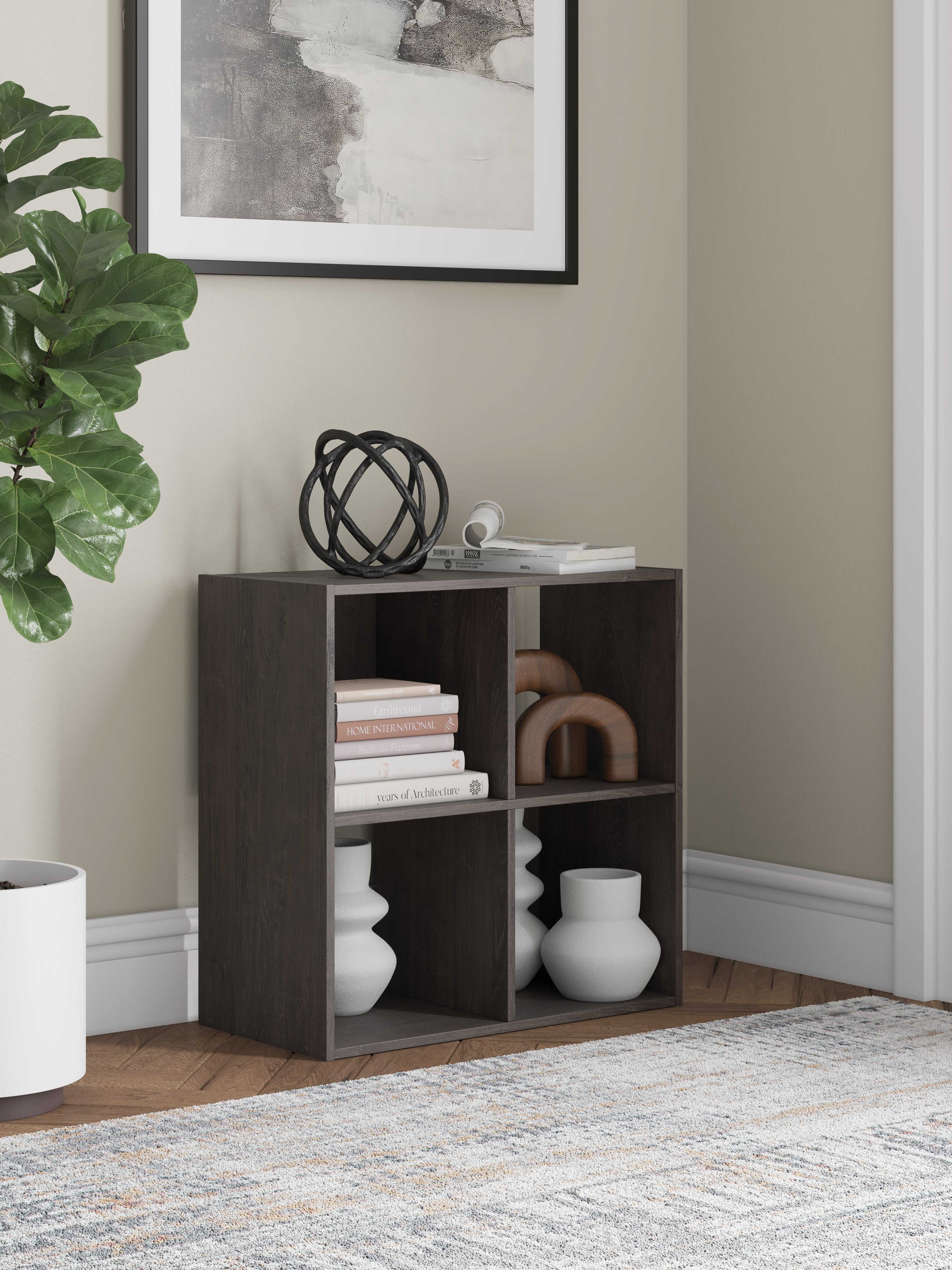 Warmstead Furniture - Ashley Furniture - Piperton Four Cube Organizer - Four Cube Organizer / Charcoal - EA5514-2X2