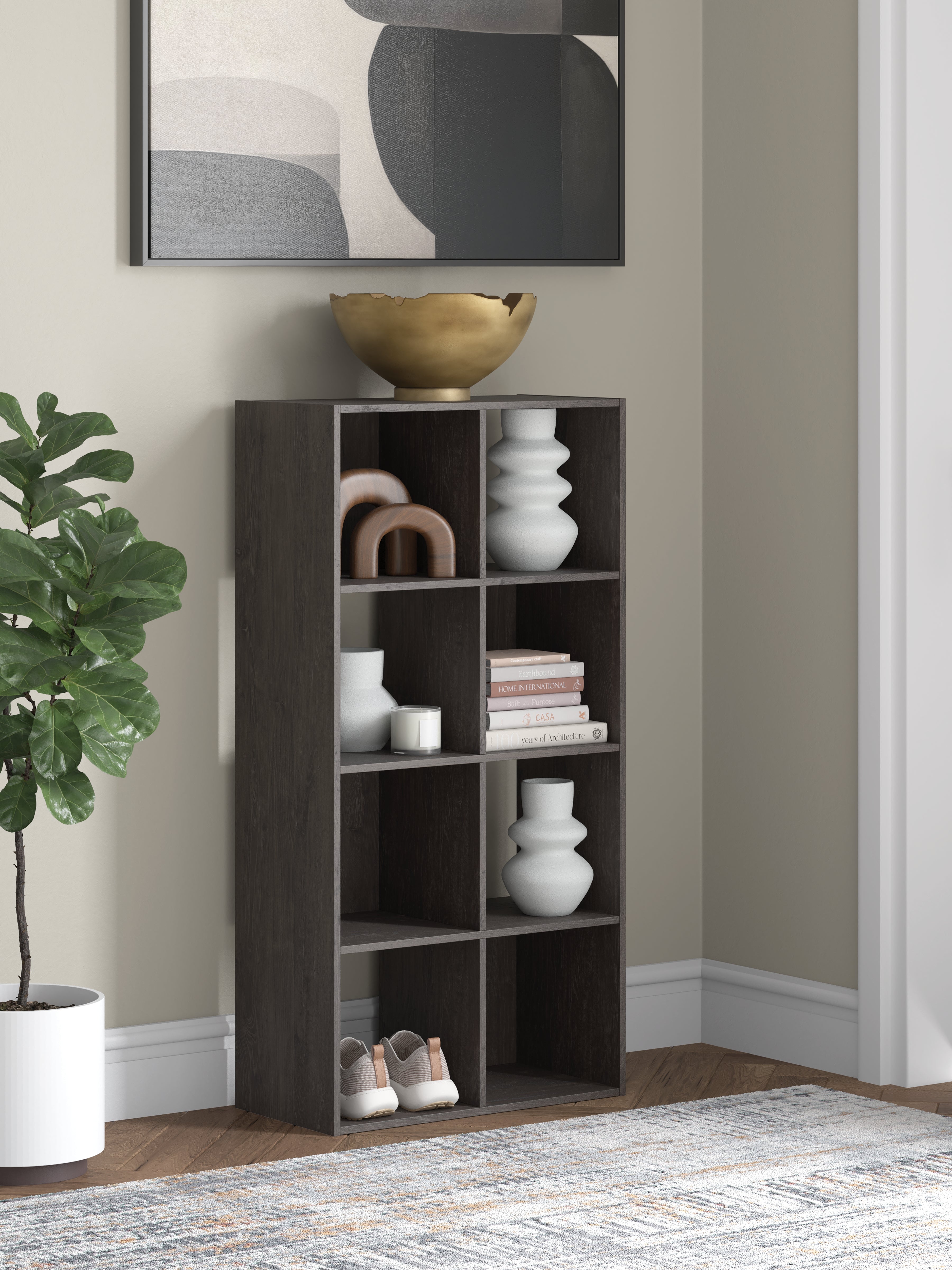 Warmstead Furniture - Ashley Furniture - Piperton Eight Cube Organizer - Eight Cube Organizer / Charcoal - EA5514-4X2