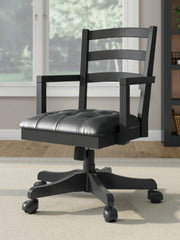 Warmstead Furniture - Ashley Furniture - Wildenauer Home Office Desk Chair - Home Office Swivel Desk Chair / Black - H664-01A