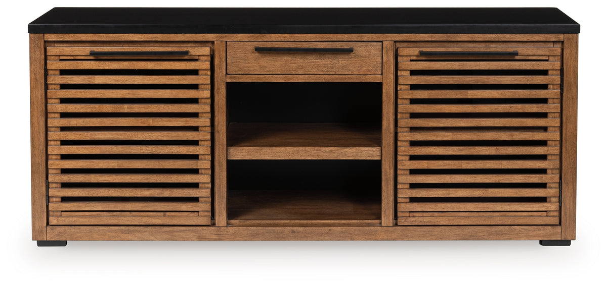 Warmstead Furniture - Ashley Furniture - Kallari Bookcase - Credenza / Warm Brown/Black - H737-60